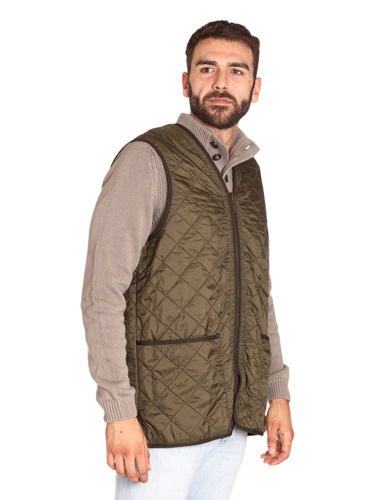 Smanicato Gilet Polarquilt Waistcoat Zip Liner MLI0002 Olive