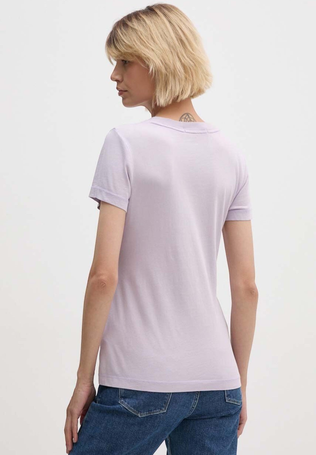 T-shirt a Maniche Corte Washed Monologo Slim J20J223556 Pastel Lilac