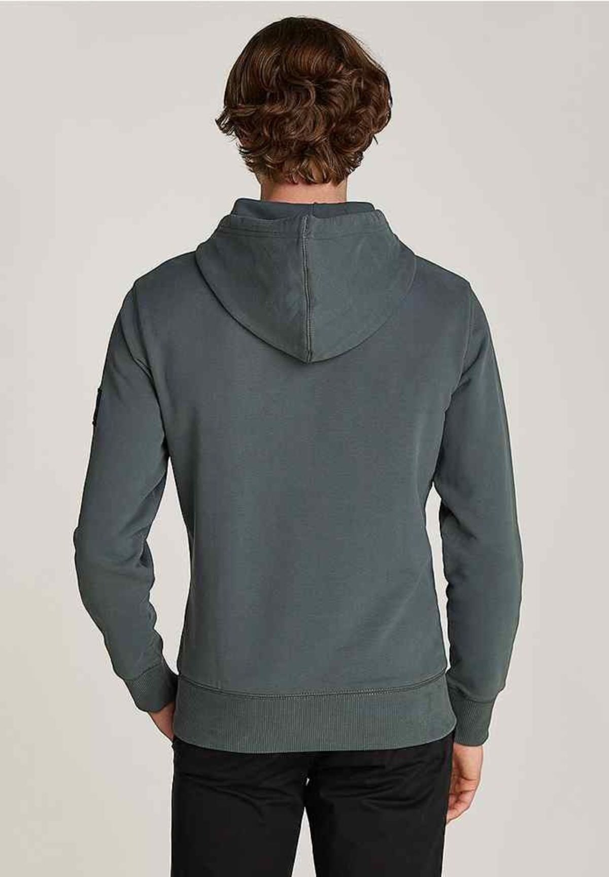 Felpa Pullover con Cappuccio Badge Hoodie J30J323430 Endless Grey