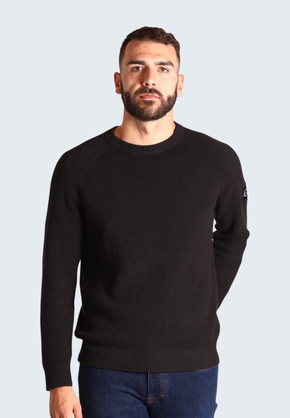 Maglione Girocollo Badge Easy Sweater J30J323989 CK Black