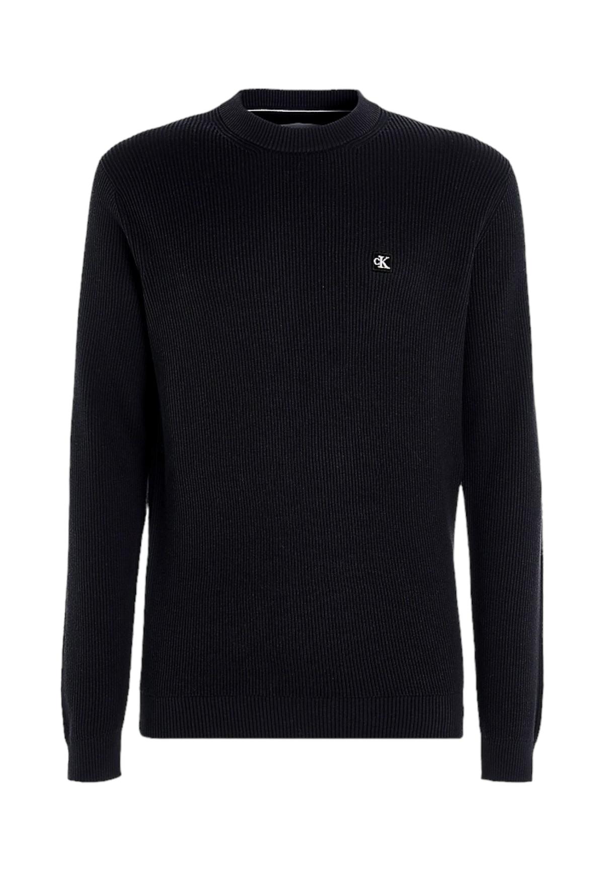 Maglione Girocollo Ck Embro Badge Sweat J30J324598 CK Black