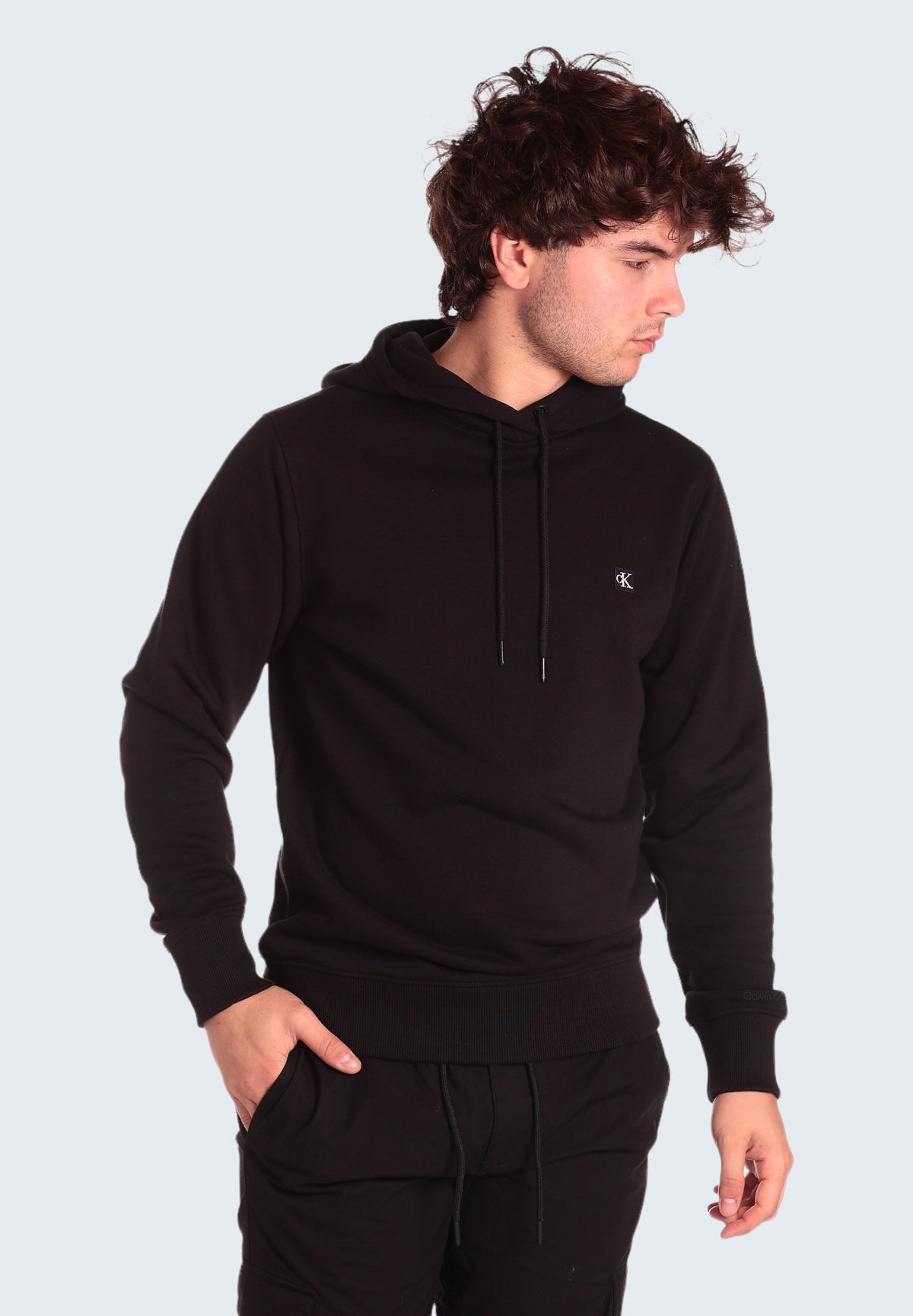 Felpa Pullover Con Cappuccio Ck Embro Badge Hoodi J30j325149 Ck Black