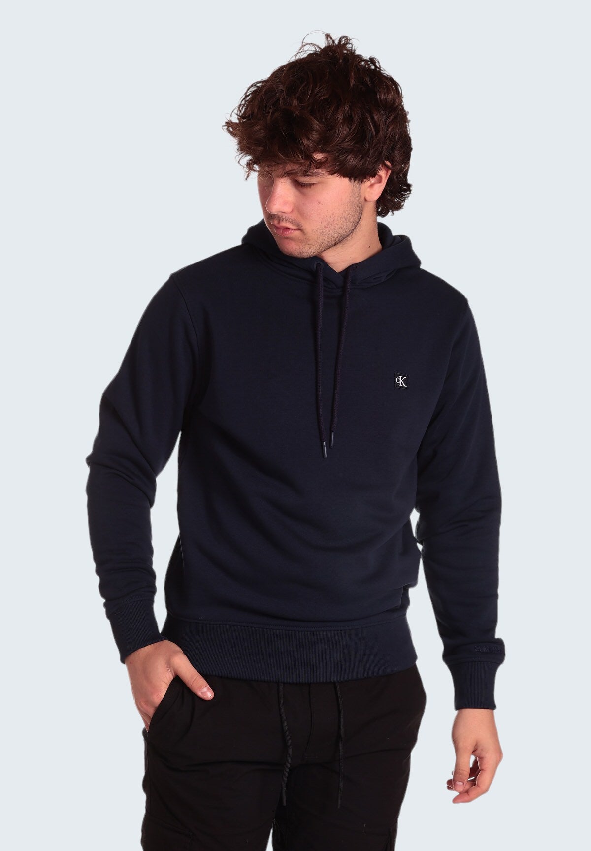 Felpa Pullover Con Cappuccio Ck Embro Badge Hoodi J30j325149 Night Sky