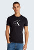 Calvin Klein Jeans T-Shirt Con Stampa Outline Monologo Tee J30j325678 Ck Black