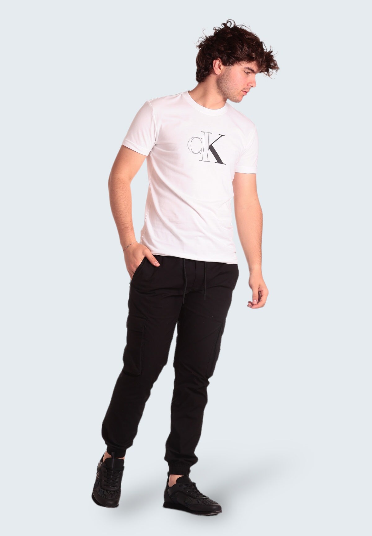 T-shirt con Stampa Outline Monologo Tee J30J325678 Bright White