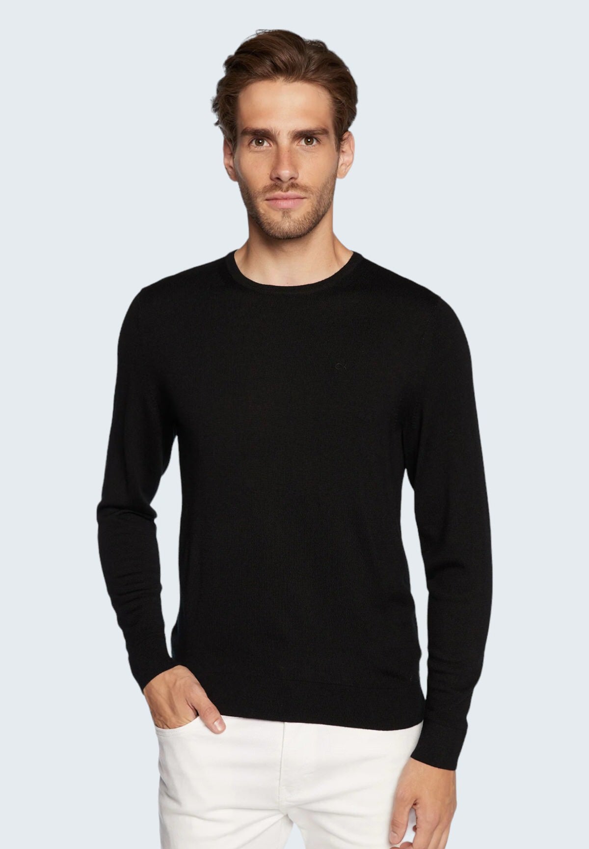 Maglione Girocollo Merino Rws Crew Neck K10K109474 CK Black