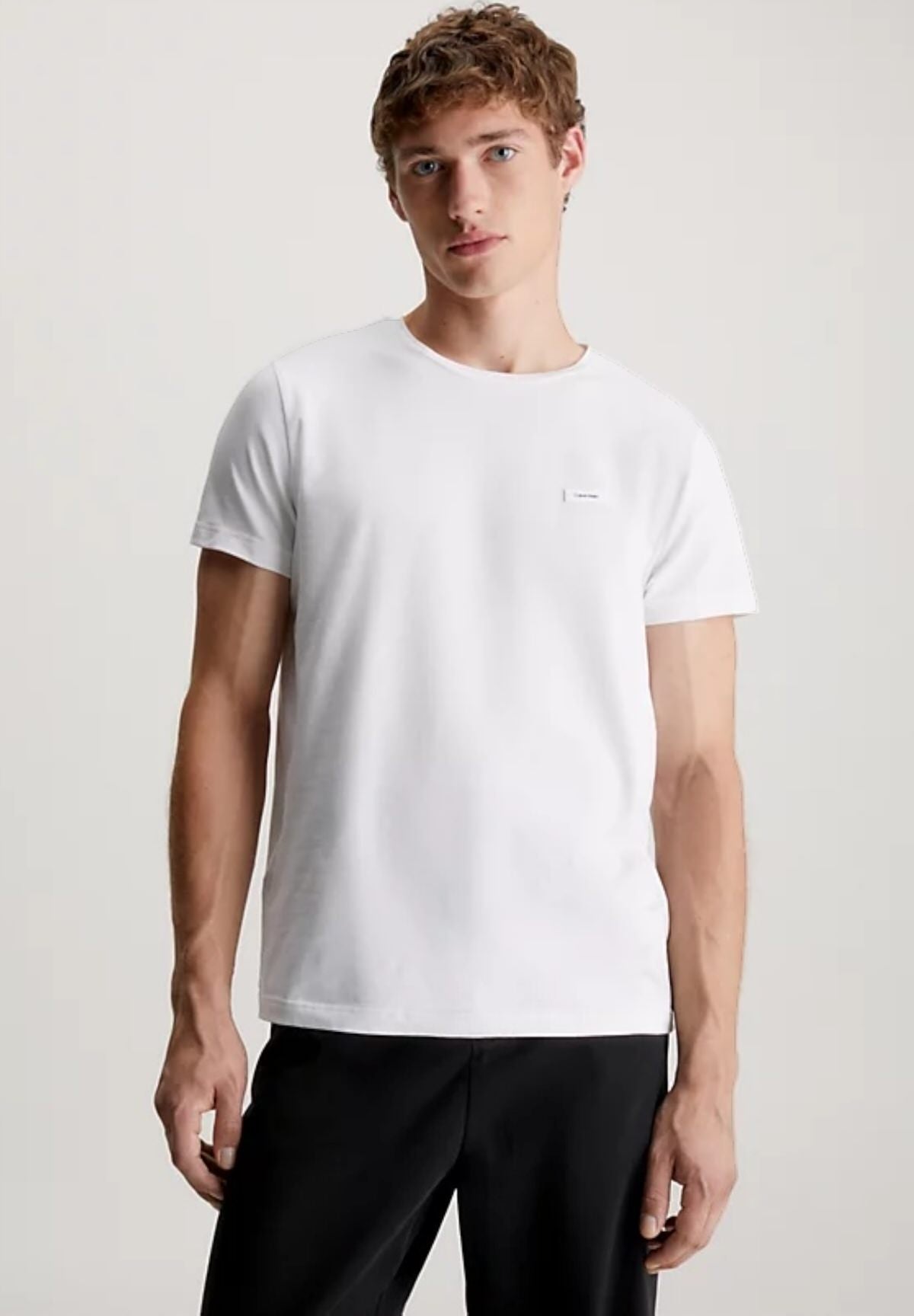 T-Shirt A Maniche Corte Stretch Slim Fit T-Shirt K10k112724 Bright White