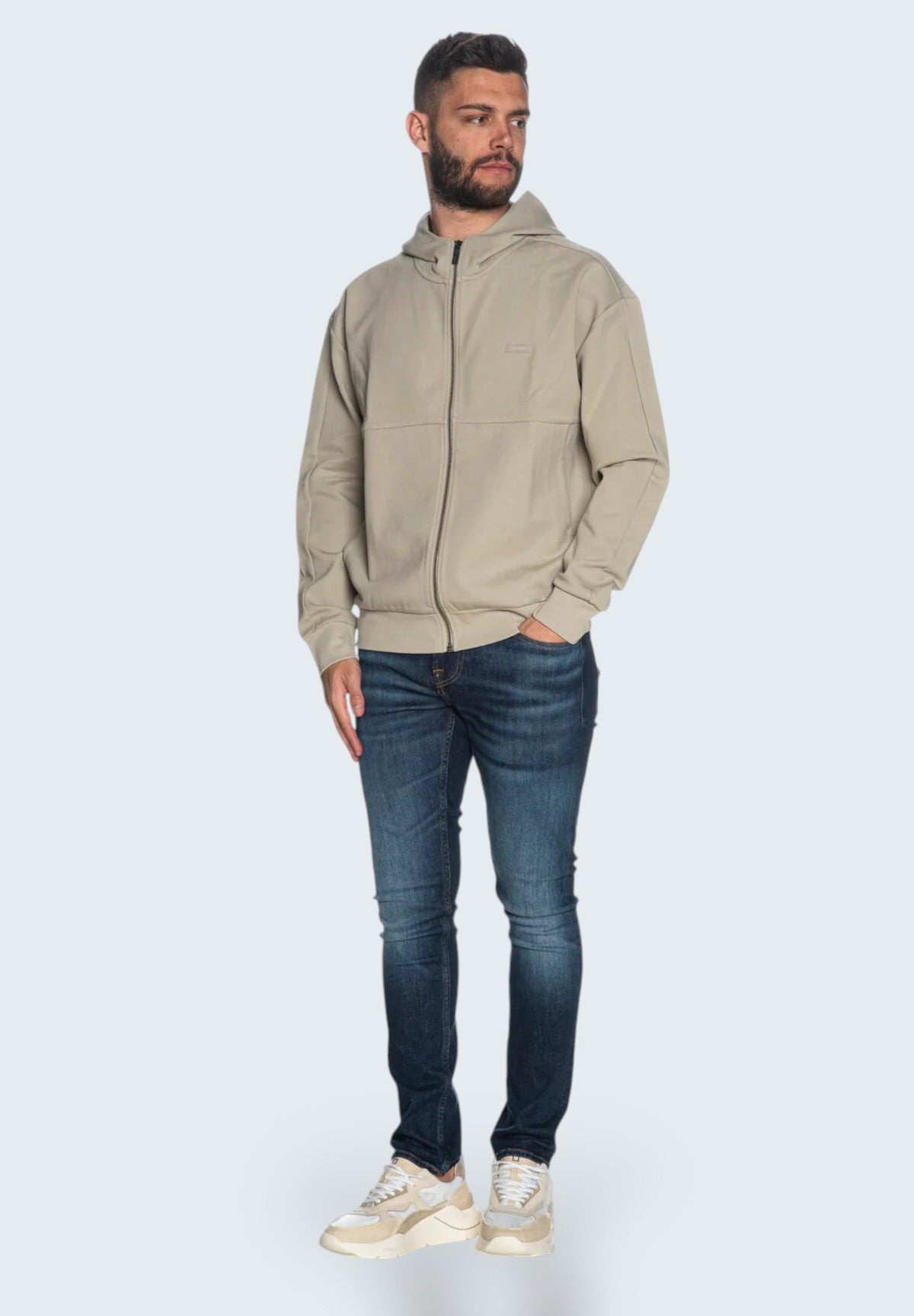 Felpa Full-Zip con Cappuccio Shadow Embossed Logo K10K113088 London Fog