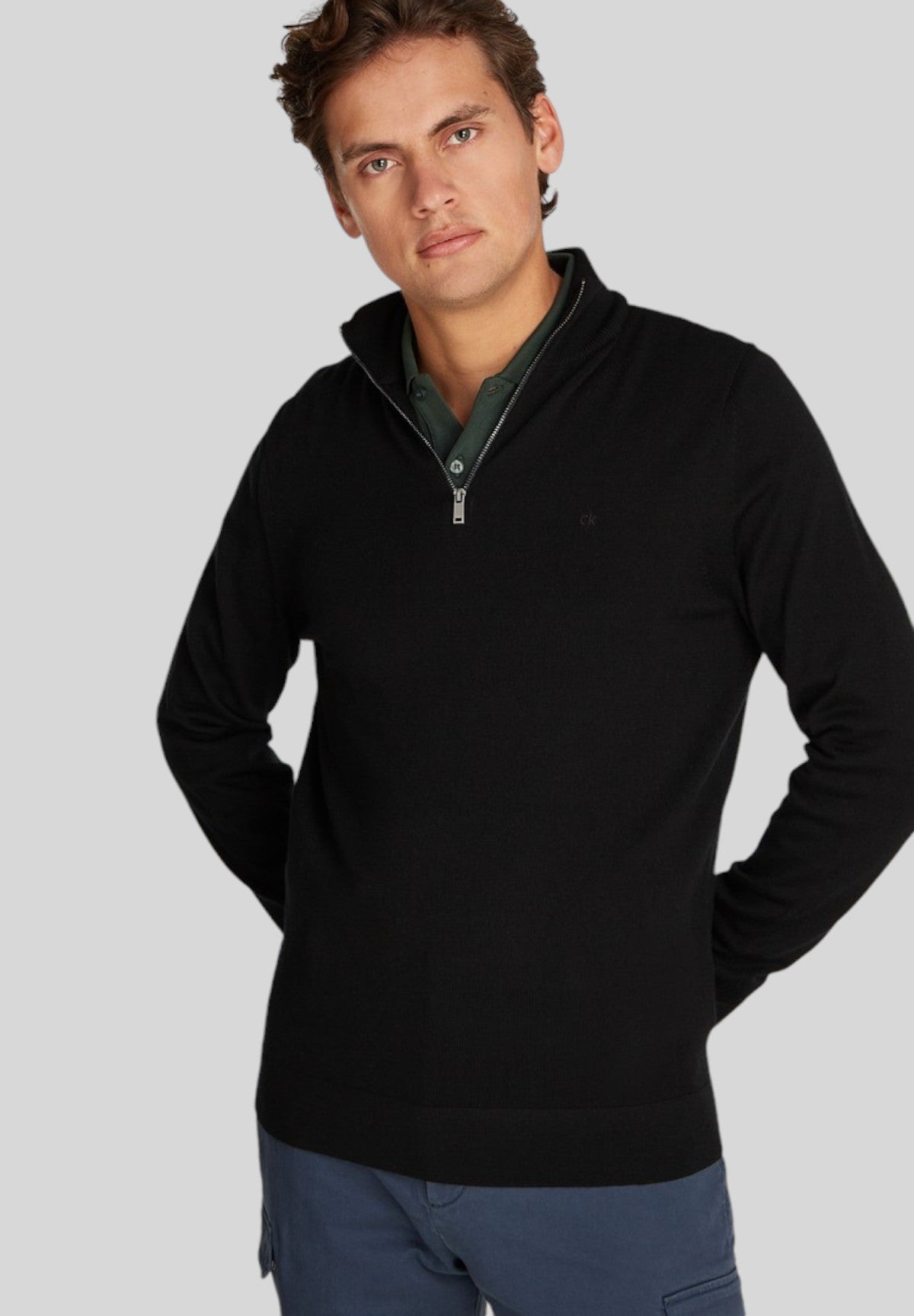 Cardigan Merino Rws Zip Throu K10K114025 CK Black