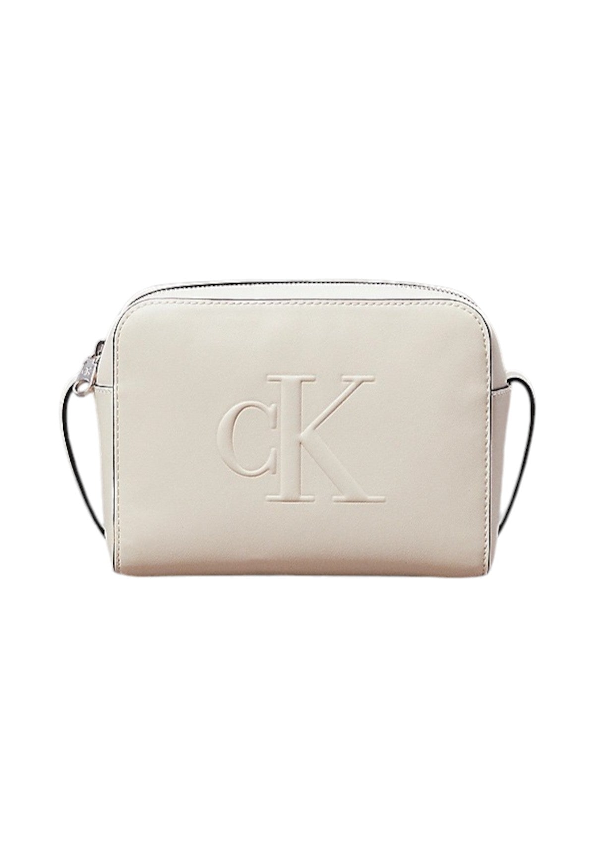 Borsa a Tracolla Sculpted Camera Bag Deboss K60K612726 Bianco