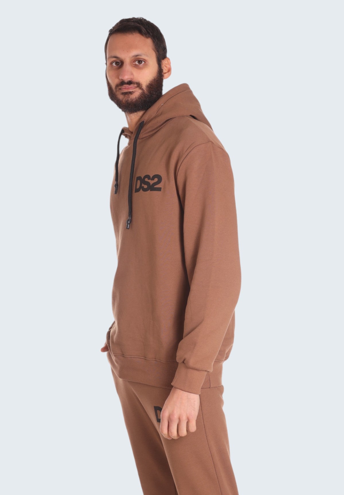 Felpa Pullover con Cappuccio FW24216 Marrone