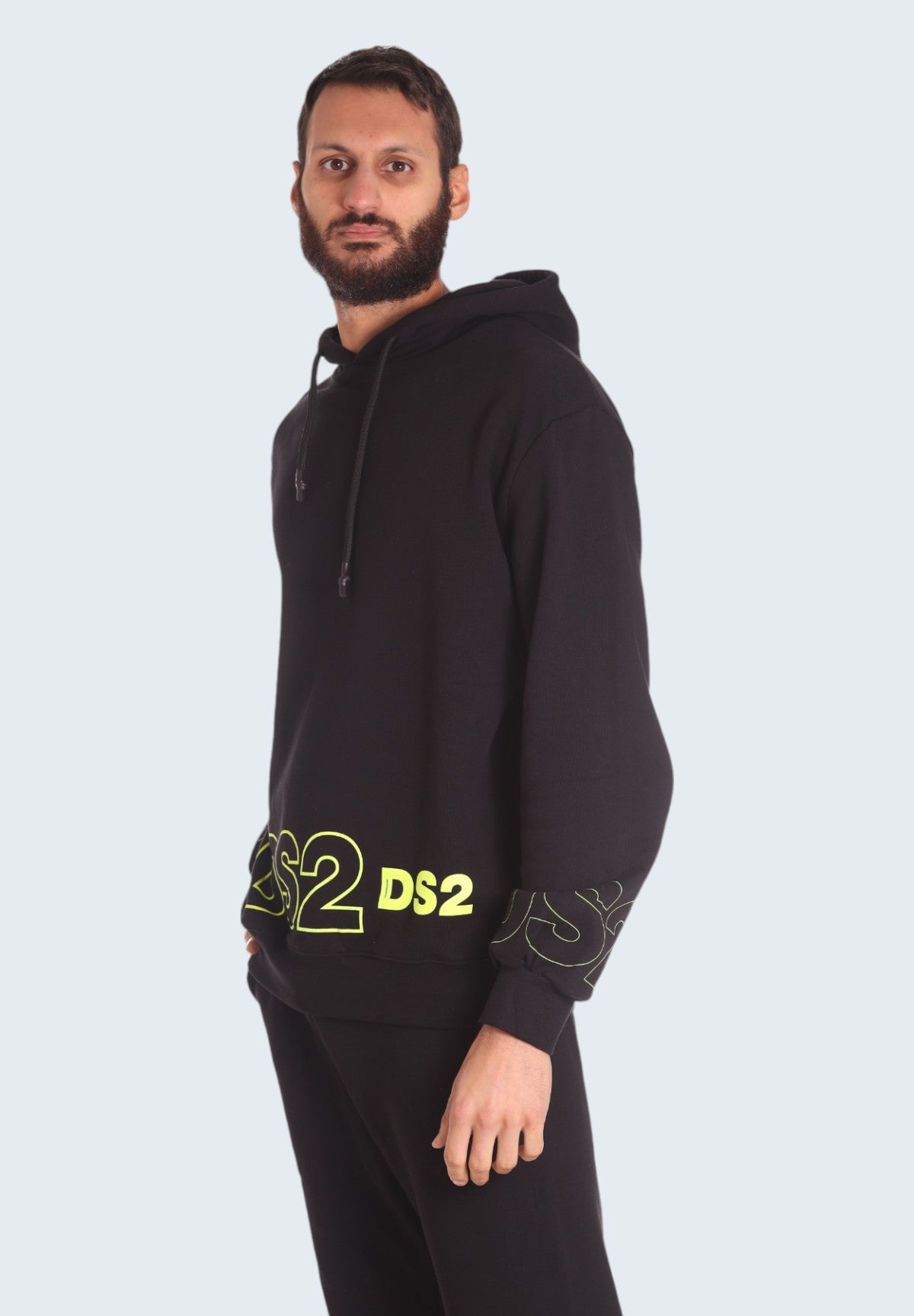 Felpa Pullover con Cappuccio FW24239 Nero