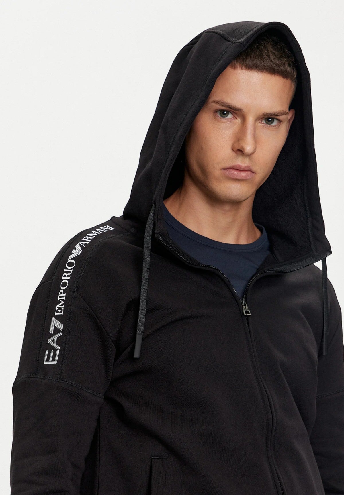 Felpa Full-Zip con Cappuccio 6DPM12 Black