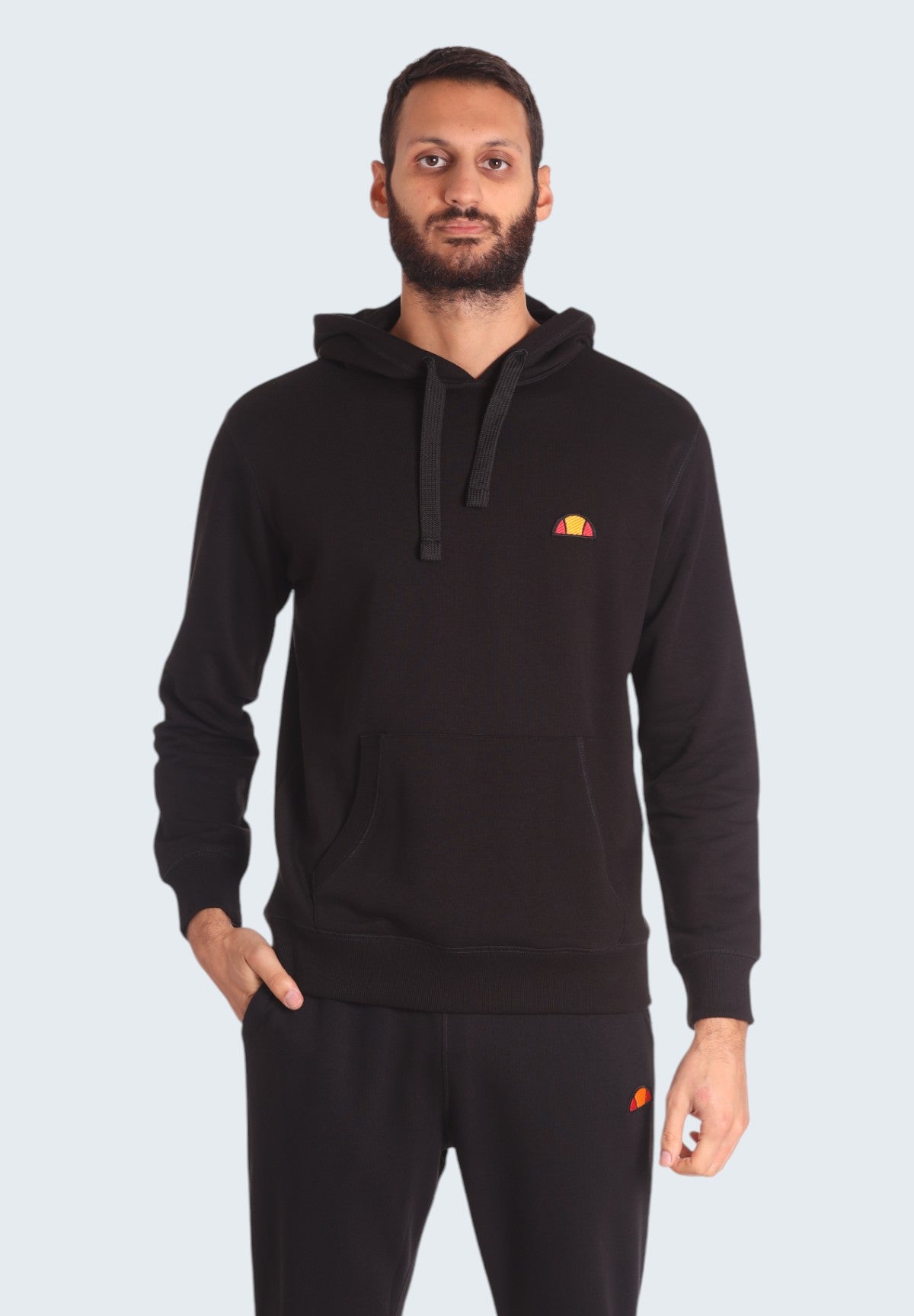 Felpa Pullover con Cappuccio Hoodie Patch Logo EHM250W24 Black