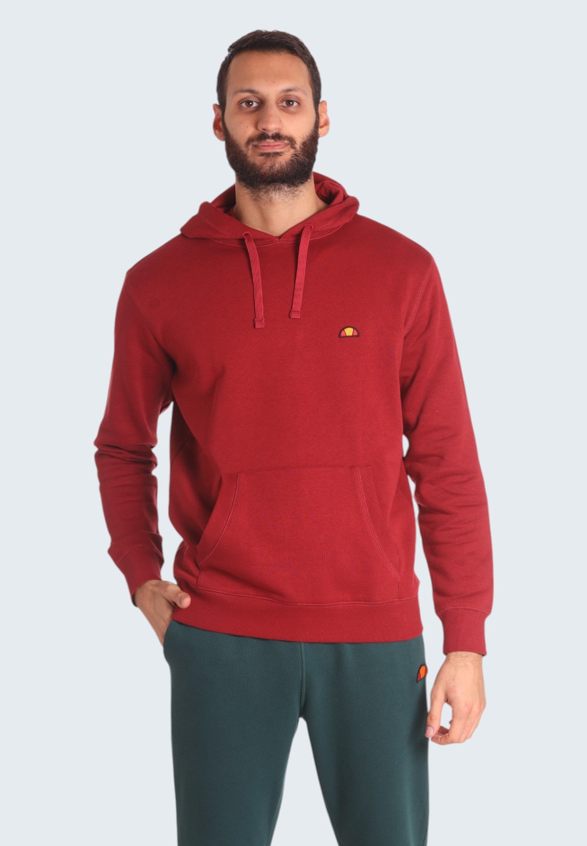 Felpa Pullover con Cappuccio Hoodie Patch Logo EHM250W24 Sun Dried Tomato