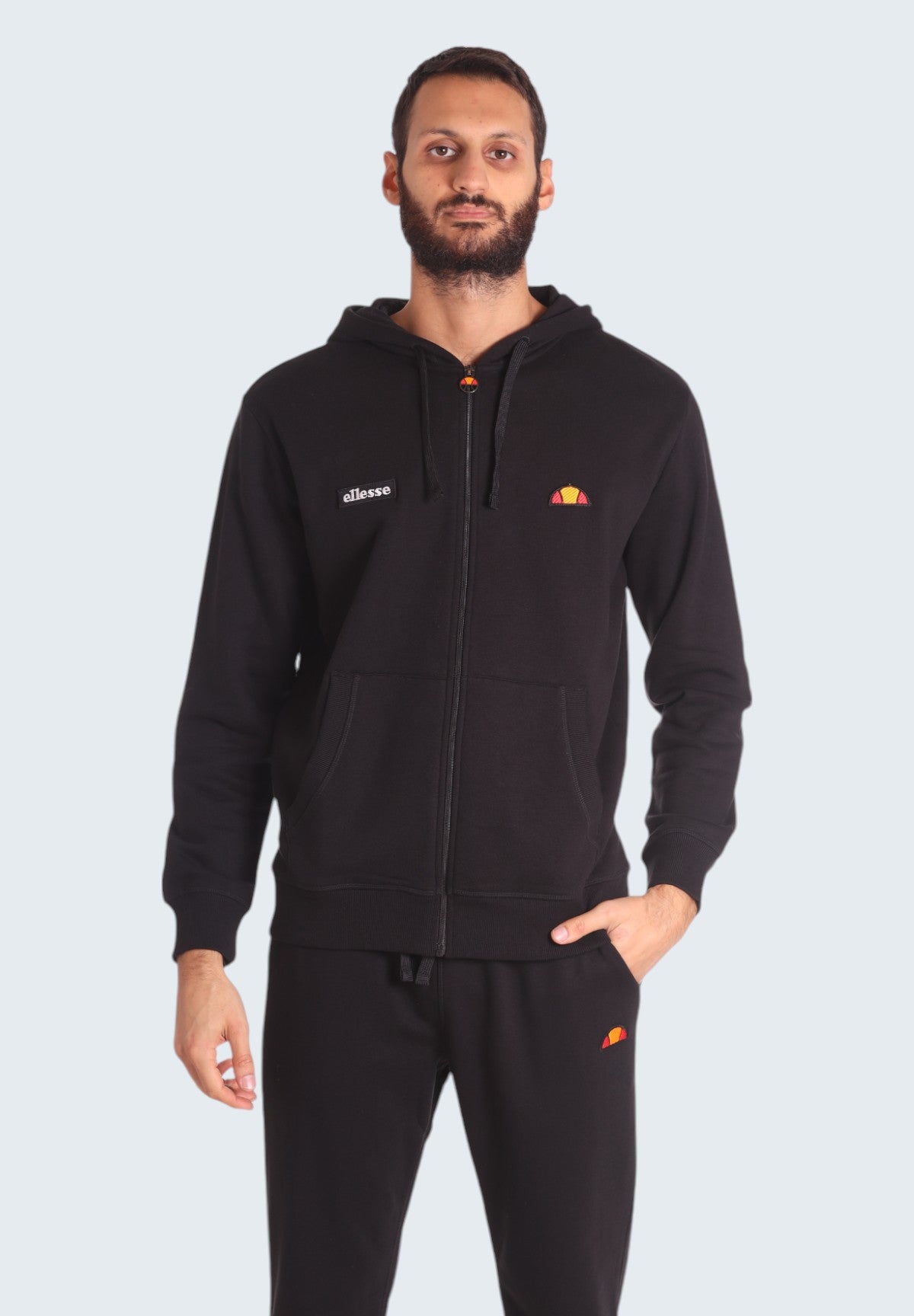 Felpa Full-Zip con Cappuccio Hoodie Full Zip Patch Logo EHM252W24 Black