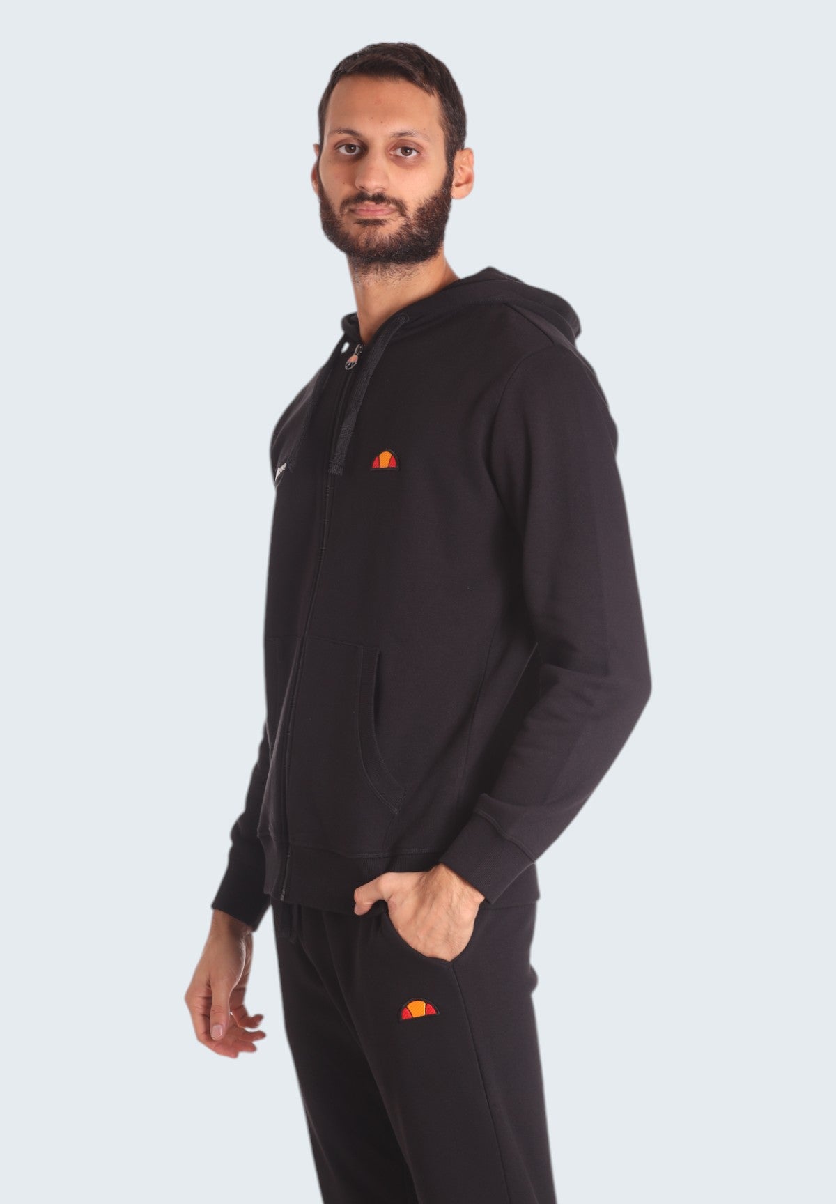 Felpa Full-Zip con Cappuccio Hoodie Full Zip Patch Logo EHM252W24 Black