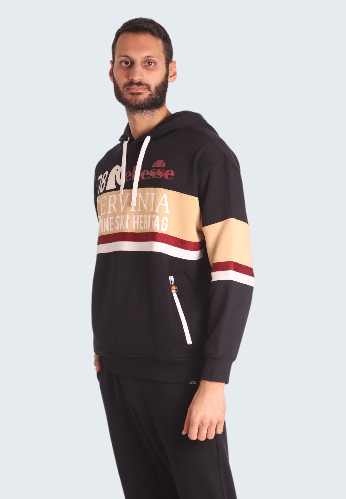 Felpa Pullover con Cappuccio Hoodie Pinguino EHM255W24 Black