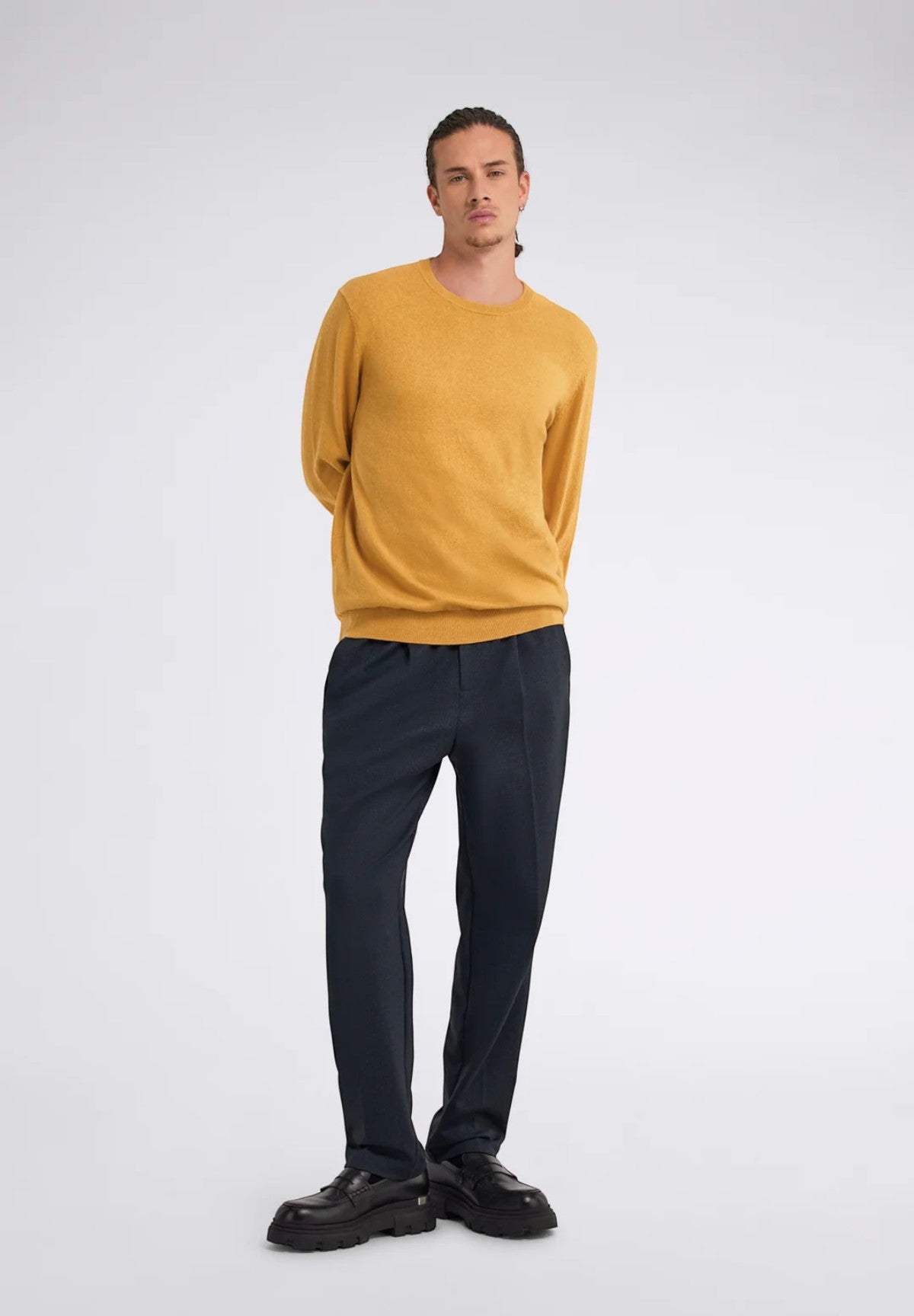 Maglione* Arlo , Cotton Kash A7609 Spicy Mustard