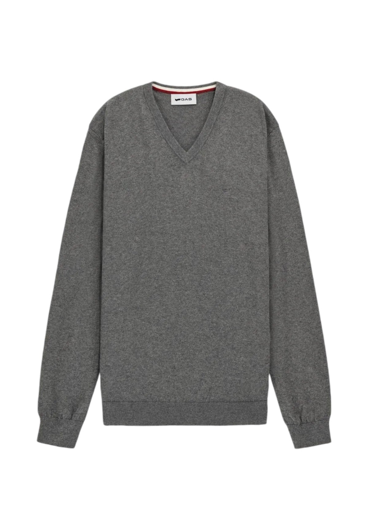 Maglione* Arlo V Neck , Cotton Kash A7610 Mild Grey Mel