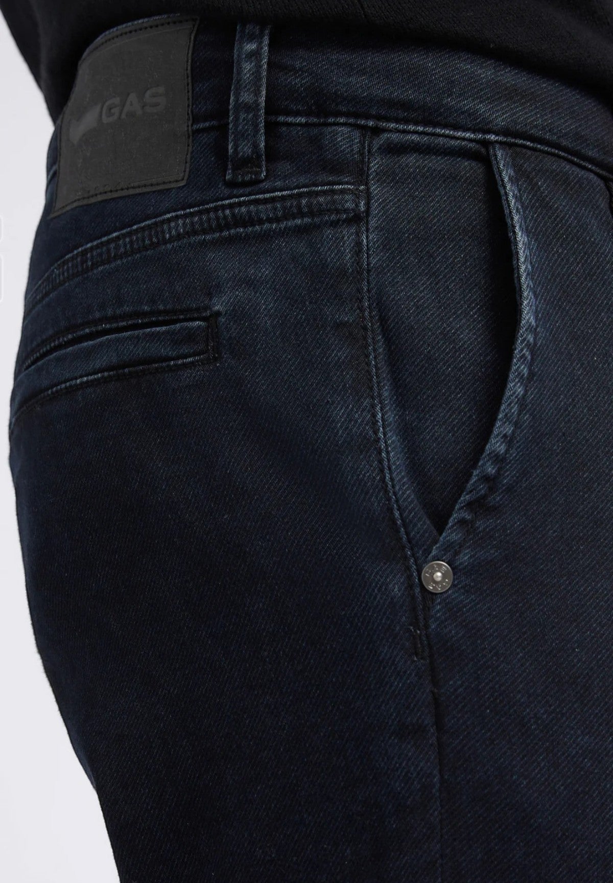 Jeans Sax Zip Chino , Diagonal Blue Black 10 Oz Str A7629 Dark Blue Rins