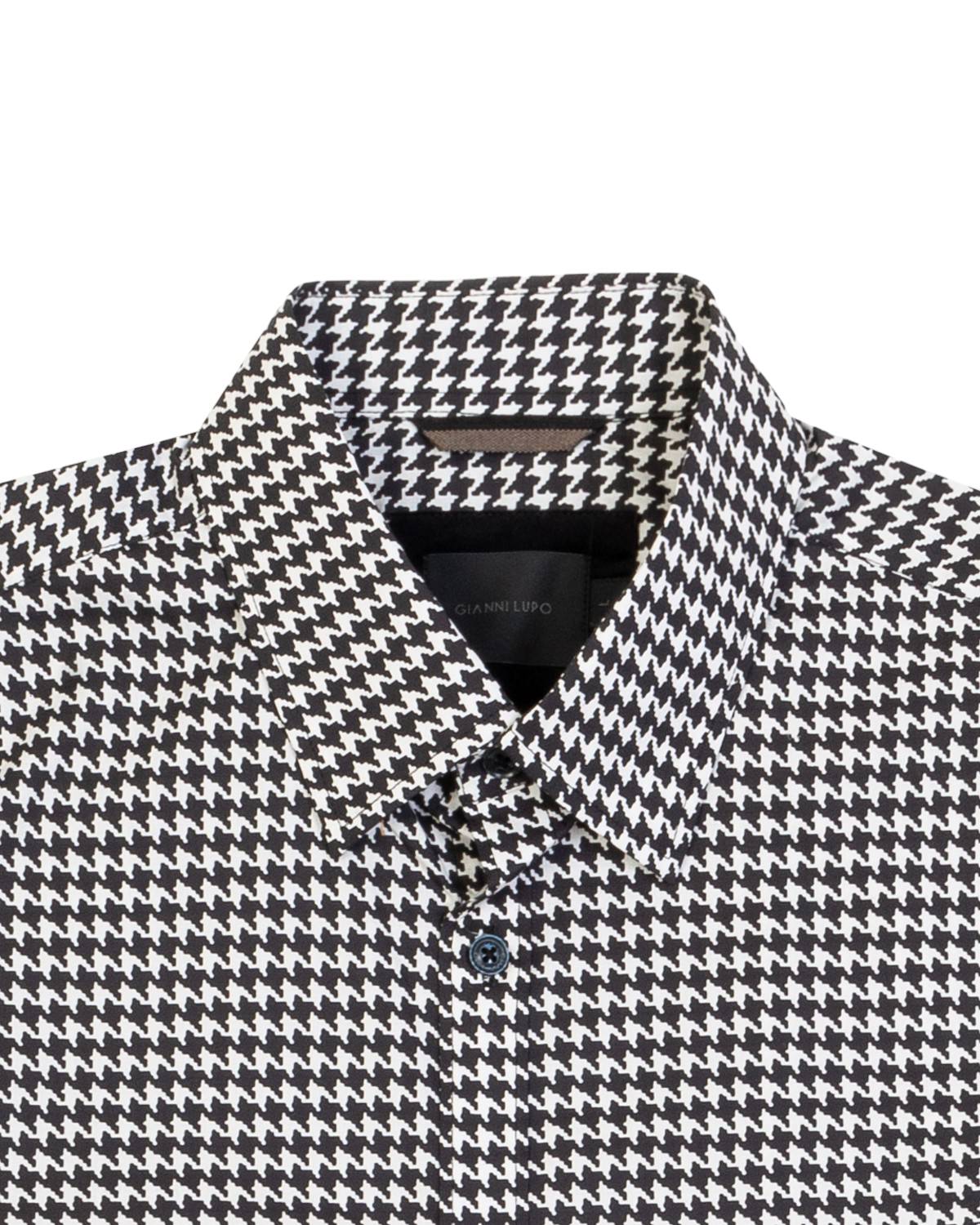 Camicia a Maniche Lunghe Collo Grande GL7793S Black