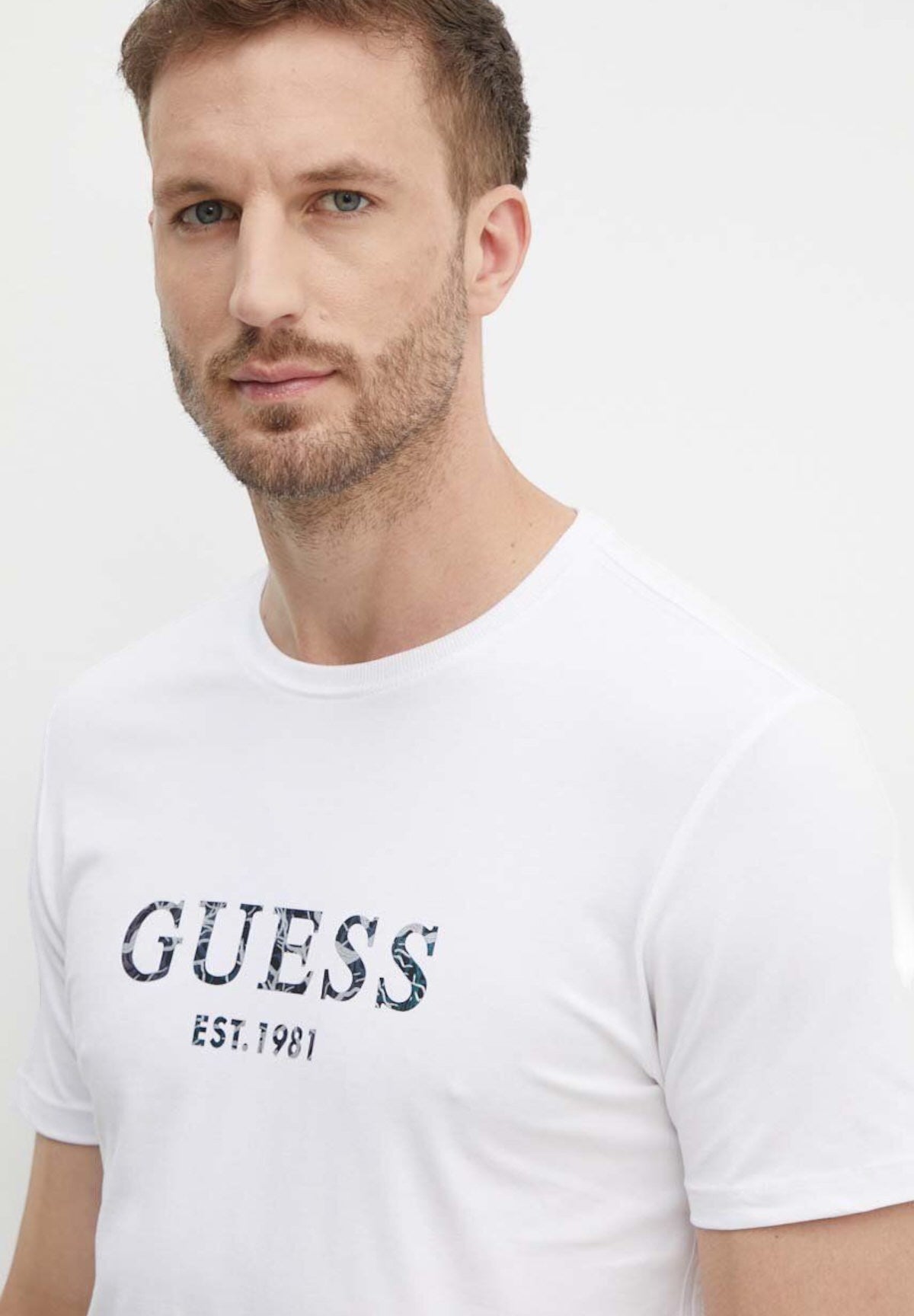 T-shirt con Stampa Ss Cn Guess Iridescent Tee M4YI38 Pure White