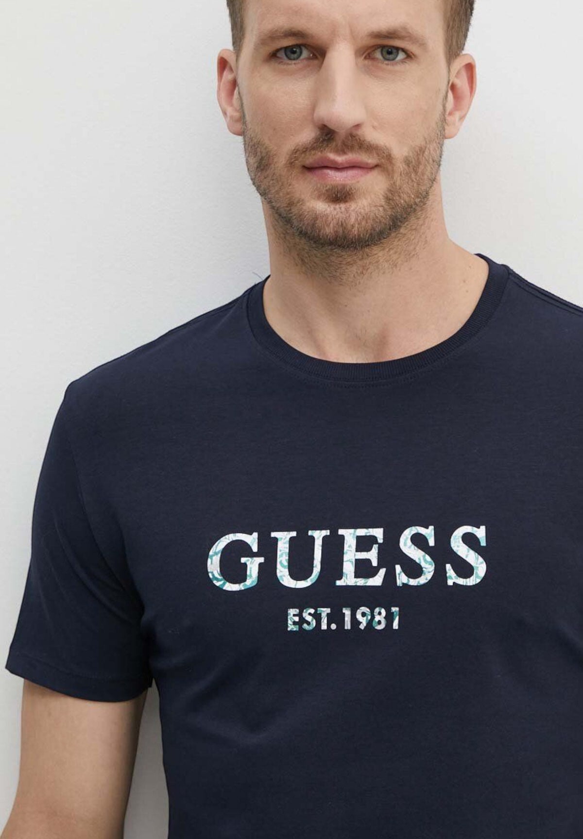 T-shirt con Stampa Ss Cn Guess Iridescent Tee M4YI38 Smart Bleu