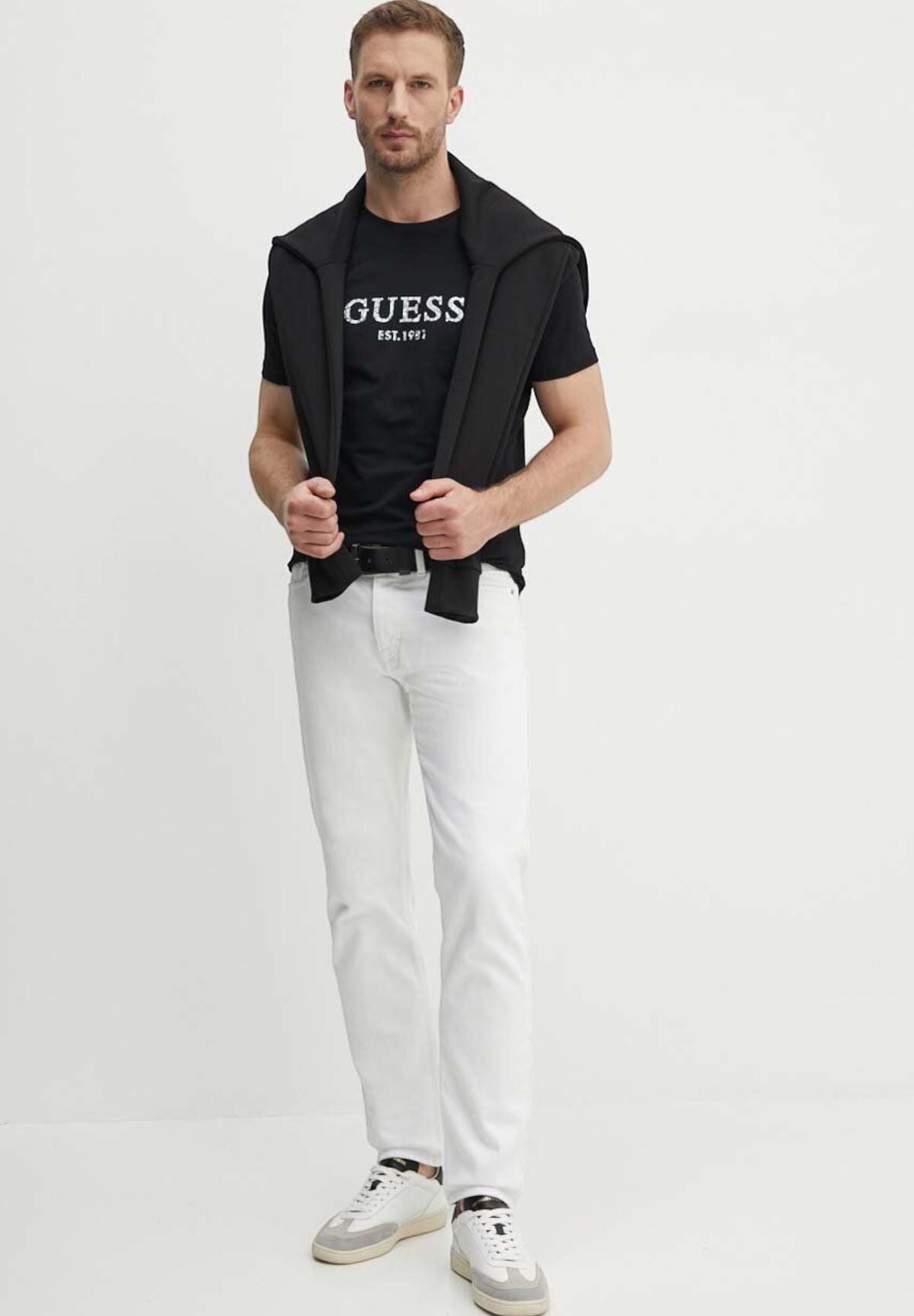 T-shirt con Stampa Ss Cn Guess Iridescent Tee M4YI38 Jet Black A996