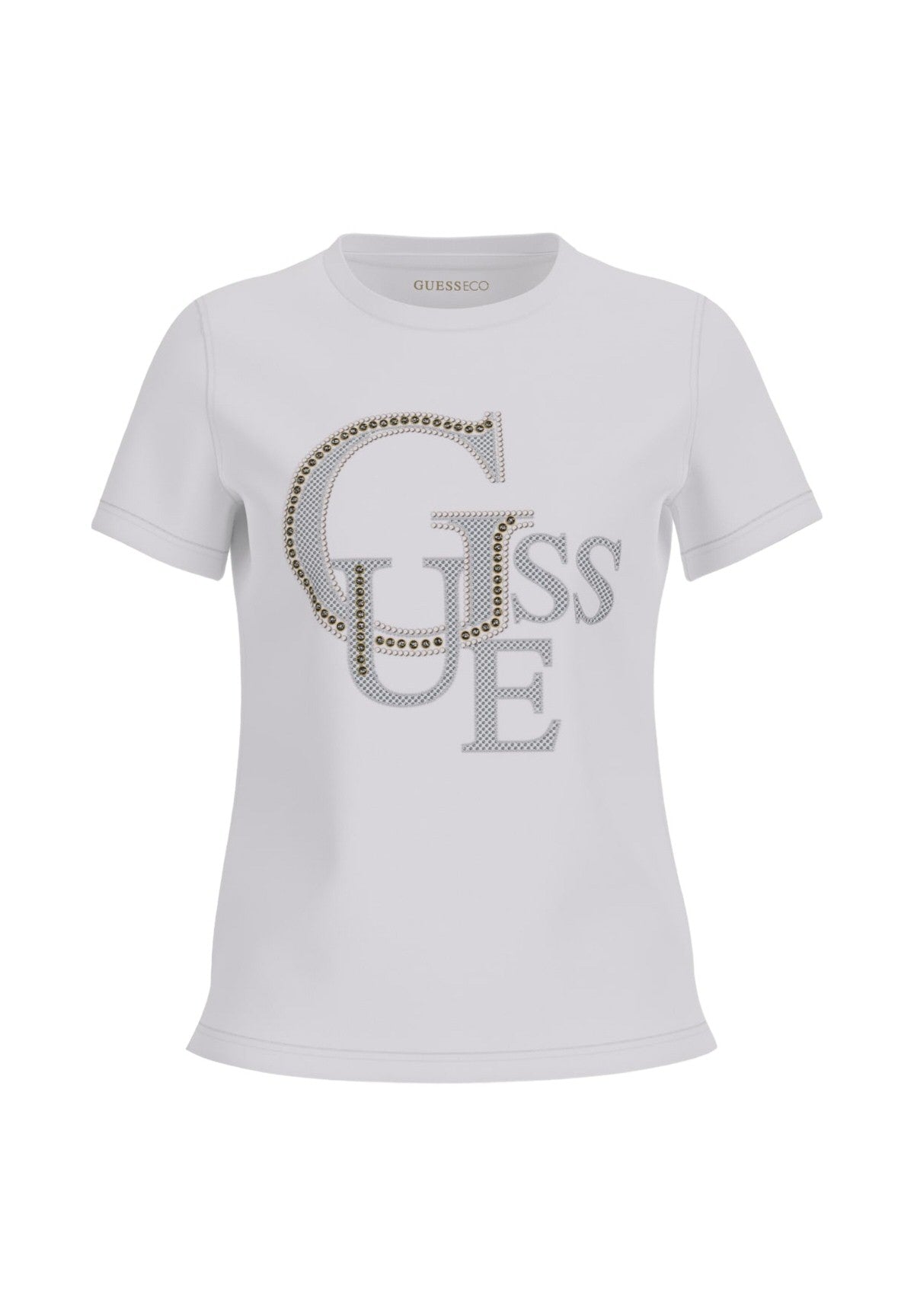 T-shirt* Ss Cn Guess Studded Tee W4BI16 Pure White