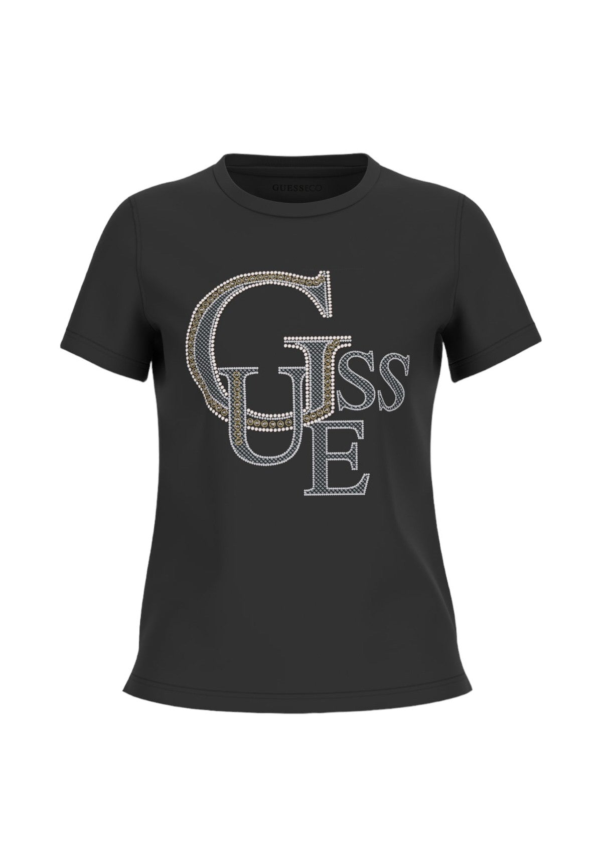 T-shirt* Ss Cn Guess Studded Tee W4BI16 Jet Black A996