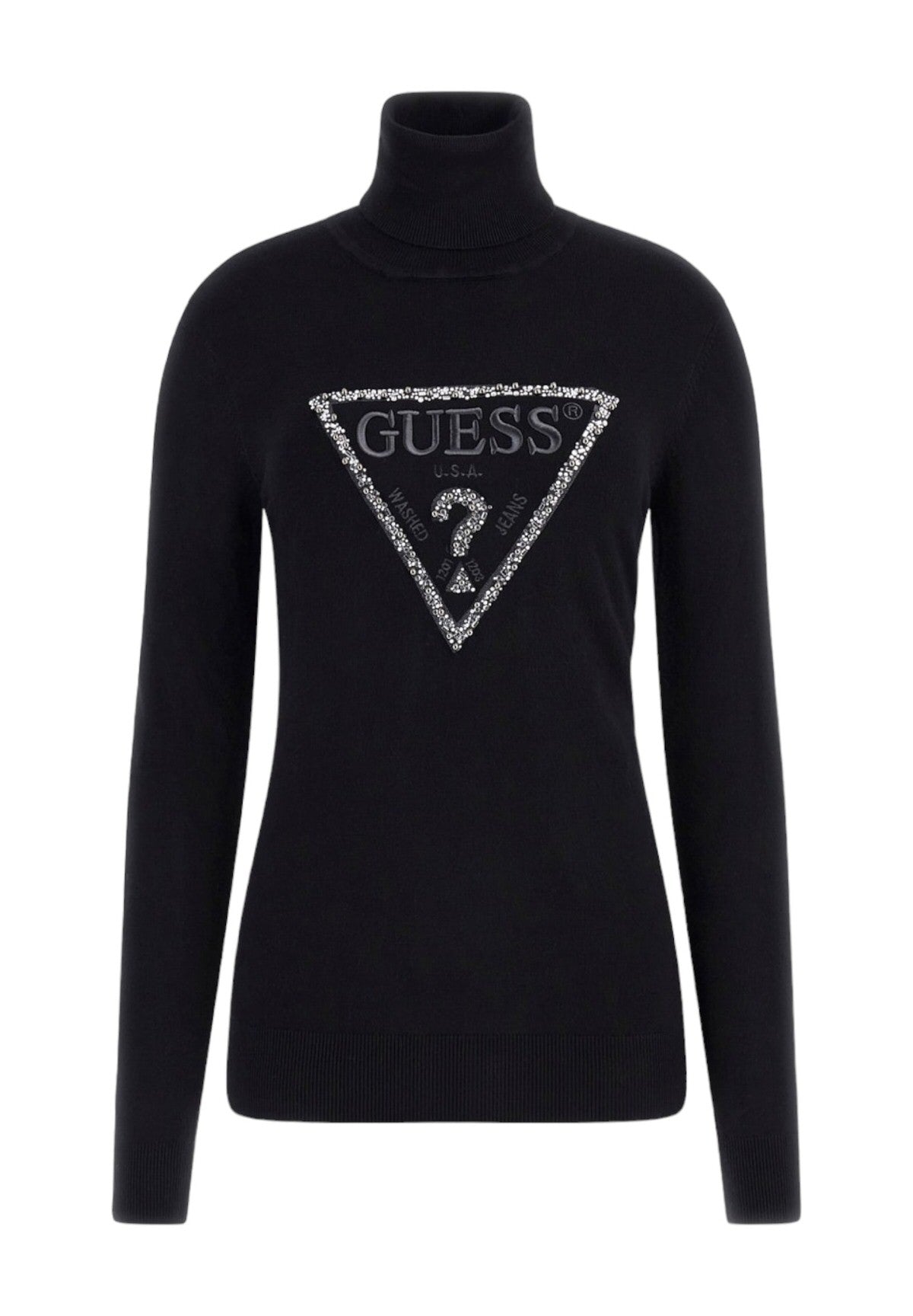 Maglione Collo Alto Piper Triangle Logo Tn Ls Swtr W4BR03 Jet Black A996
