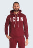 Icon Felpa Pullover con Cappuccio IU9016FC Bordeaux