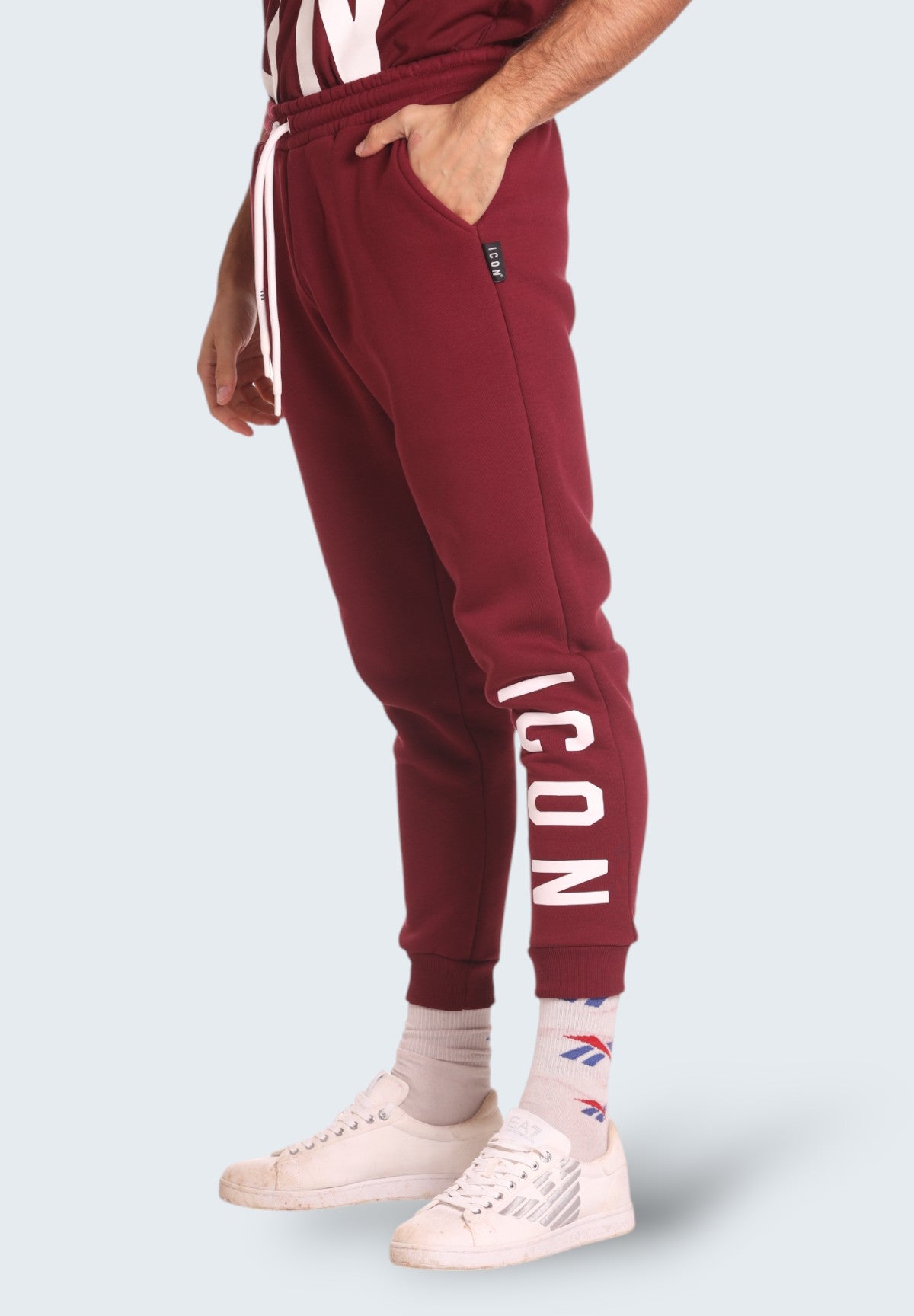 Pantaloni Tuta Jogger Con Logo Grande IU9024P Bordeaux