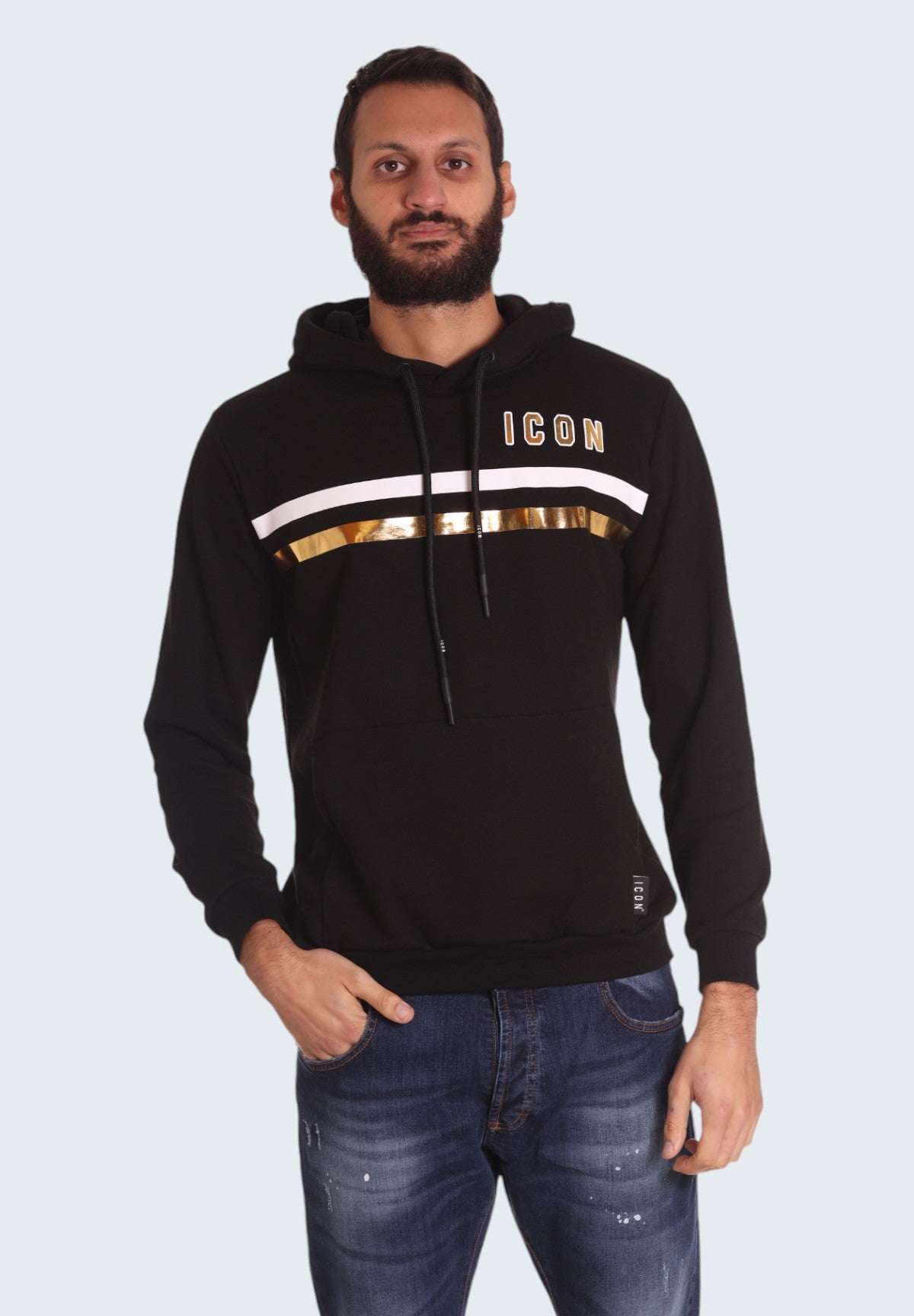 Felpa Pullover con Cappuccio Felpa C/Cappuccio IU9044F Nero