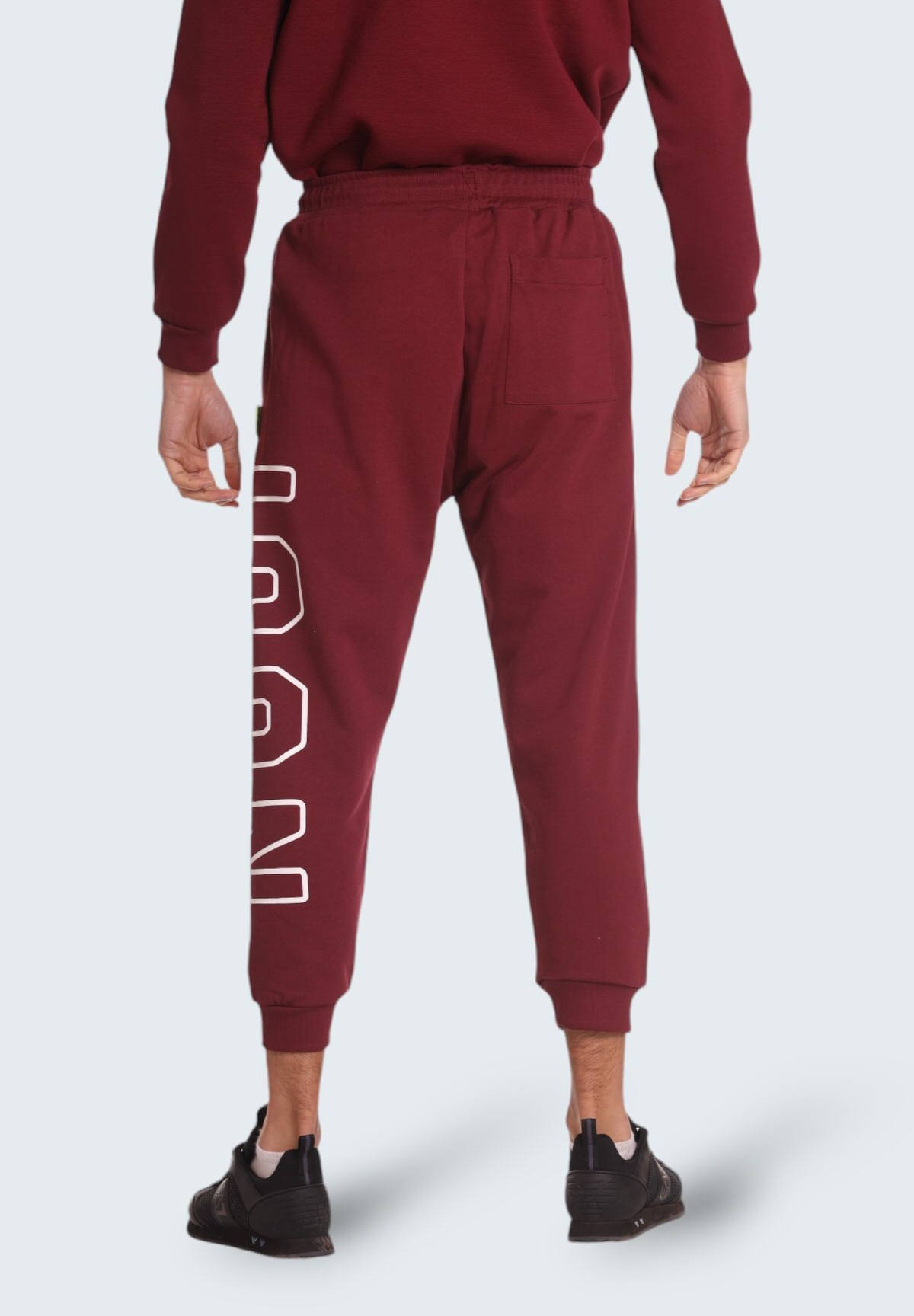 Pantaloni Tuta Jogger Con Stampa Laterale IU9137P Bordeaux