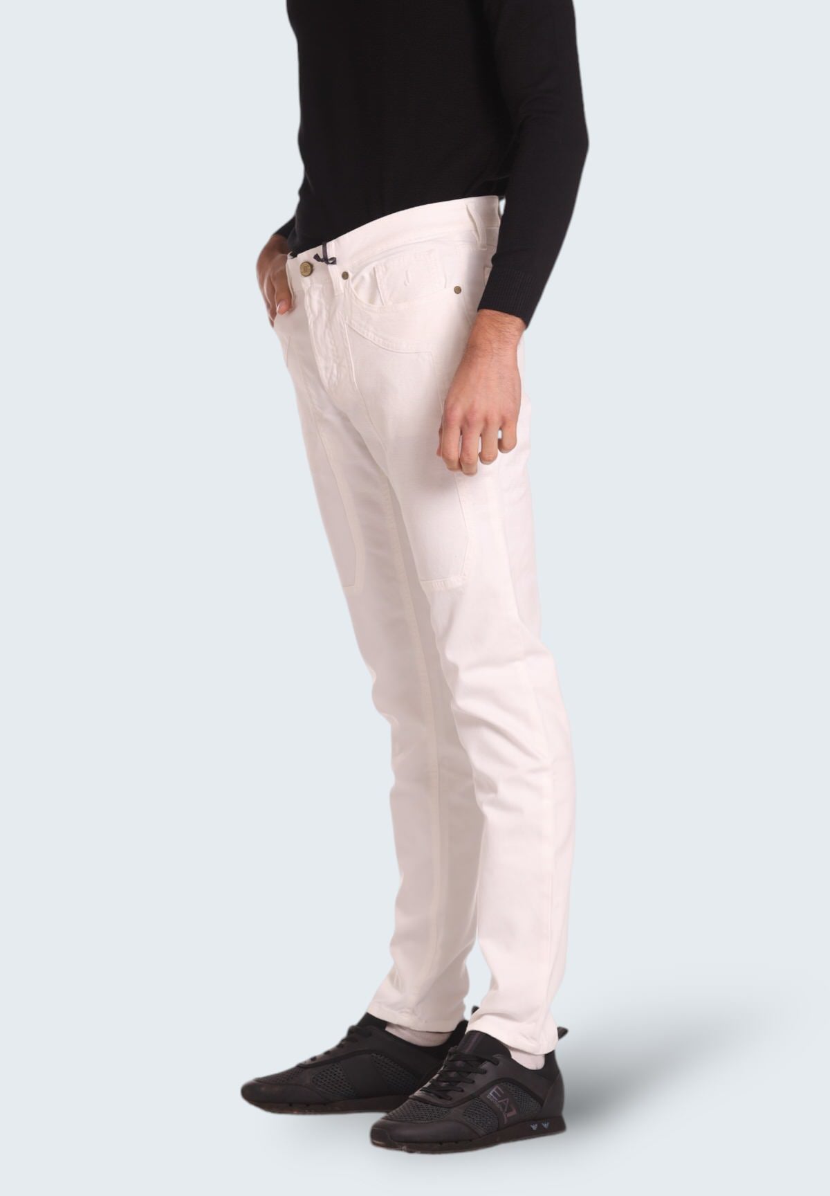 Pantaloni 5 Tasche John 5 Tasche Toppa Slim JOHN001 Bianco Lana