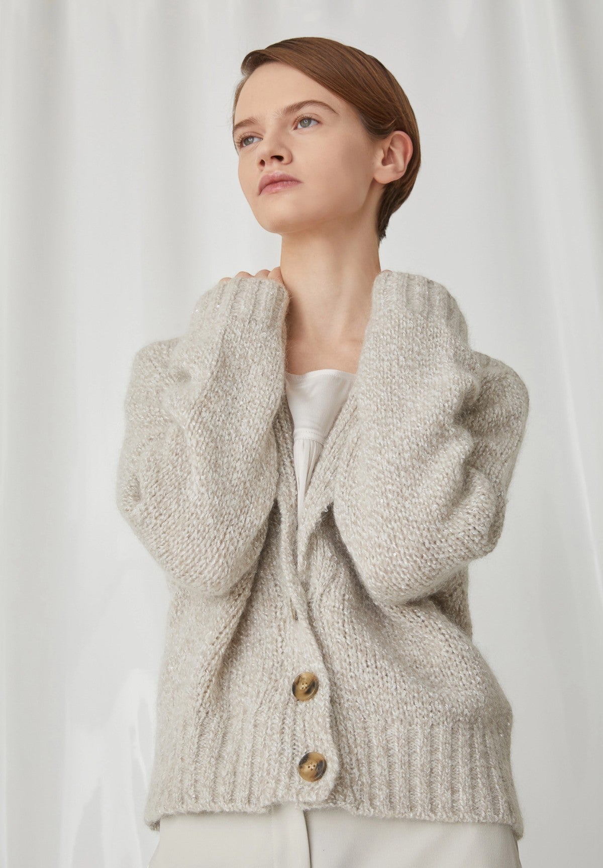 Cardigan 2423346035200 Dumbo Bianco Lana