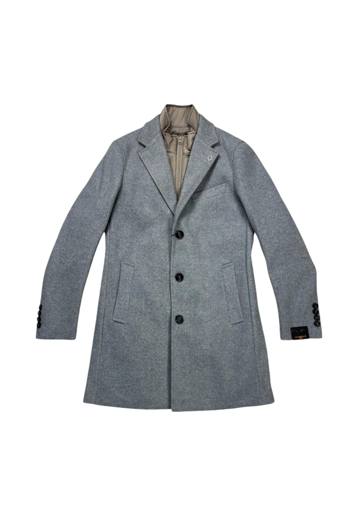 Cappotto Cappotto Monopetto Pettorina MK794614 Grigio Melange