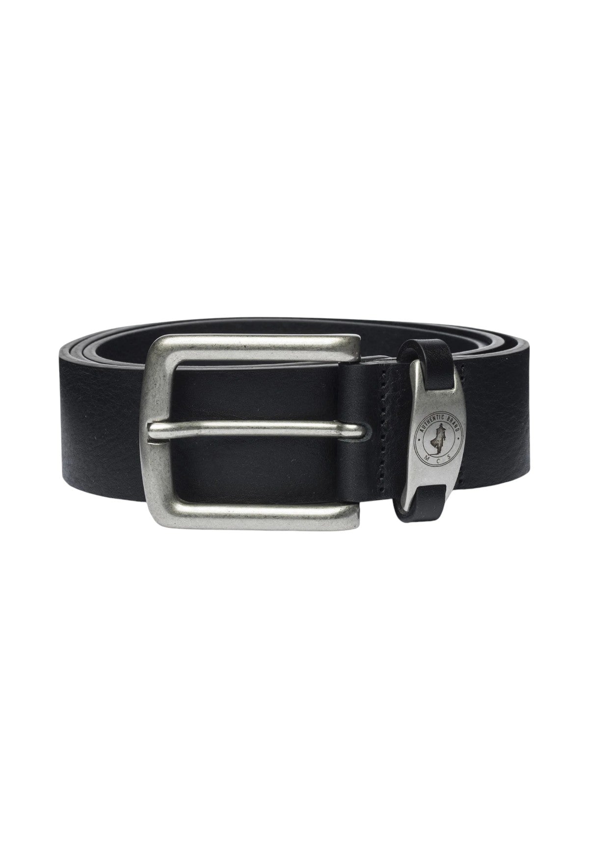 Cintura Metal Loop Leather Belt 11MBL001-02902 Pitch Black