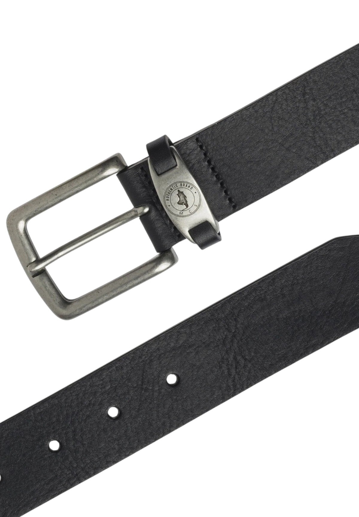 Cintura Metal Loop Leather Belt 11MBL001-02902 Pitch Black