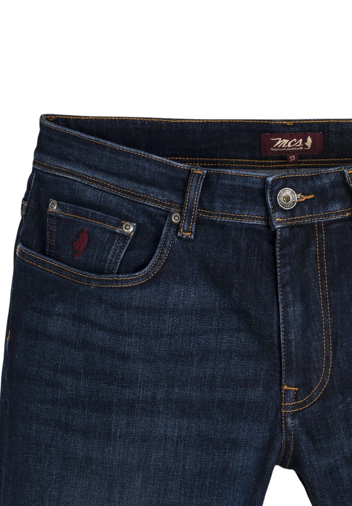 Jeans 12,25 Oz. Slim Fit Blue Pants 5-Pockets Denim 11MDM100-03202 Dark-Stone Blue