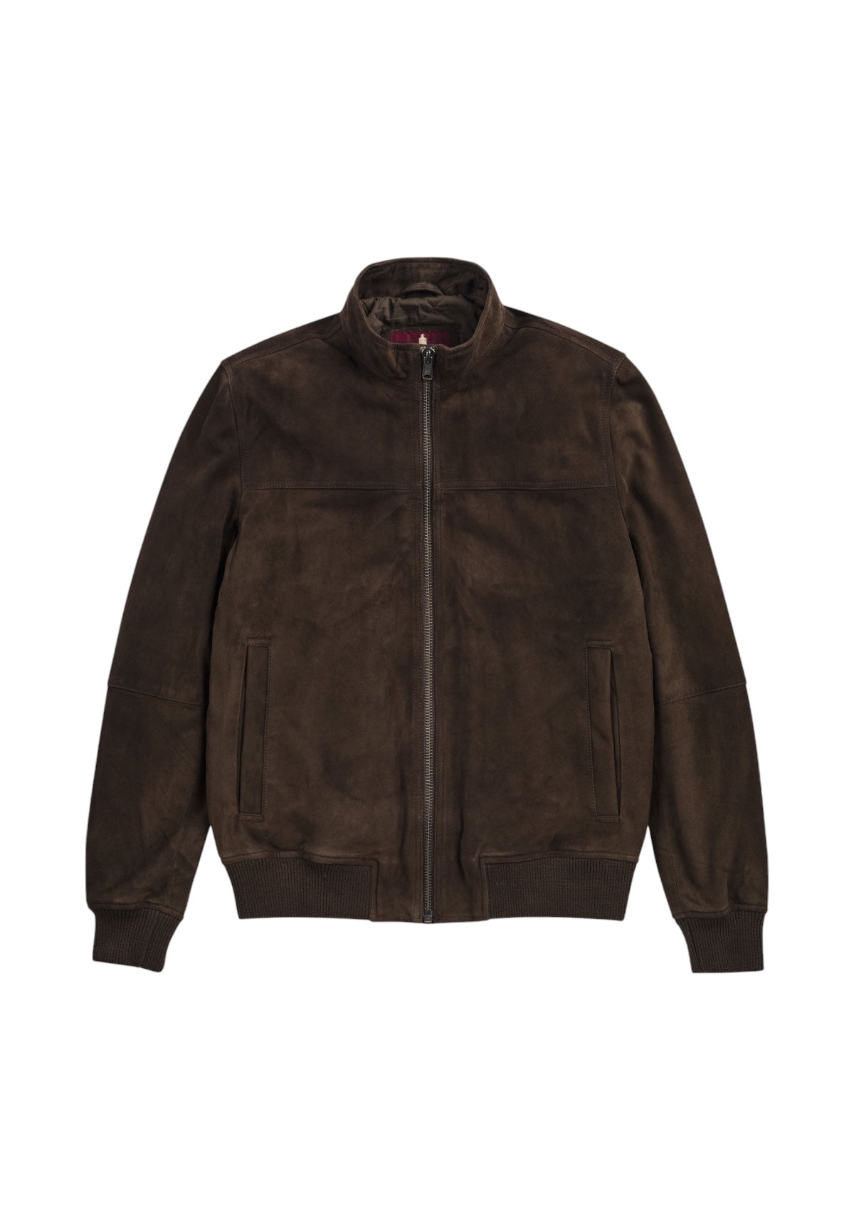 Giacca in Pelle Suede Bomber Jacket 11MLT006-03805 Cognac