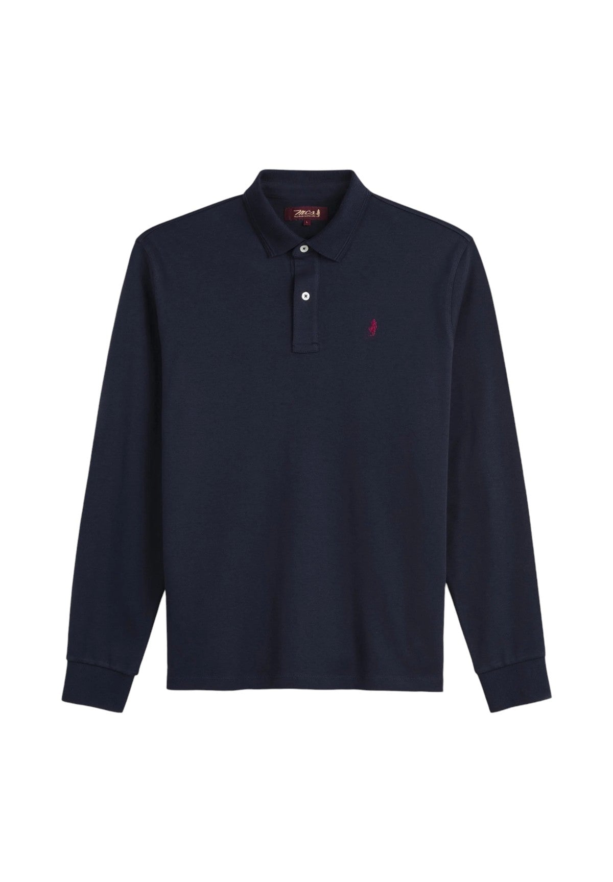 Polo Piqué Interlock Long Sleeve Polo 11MPS020-03301 Blue Navy