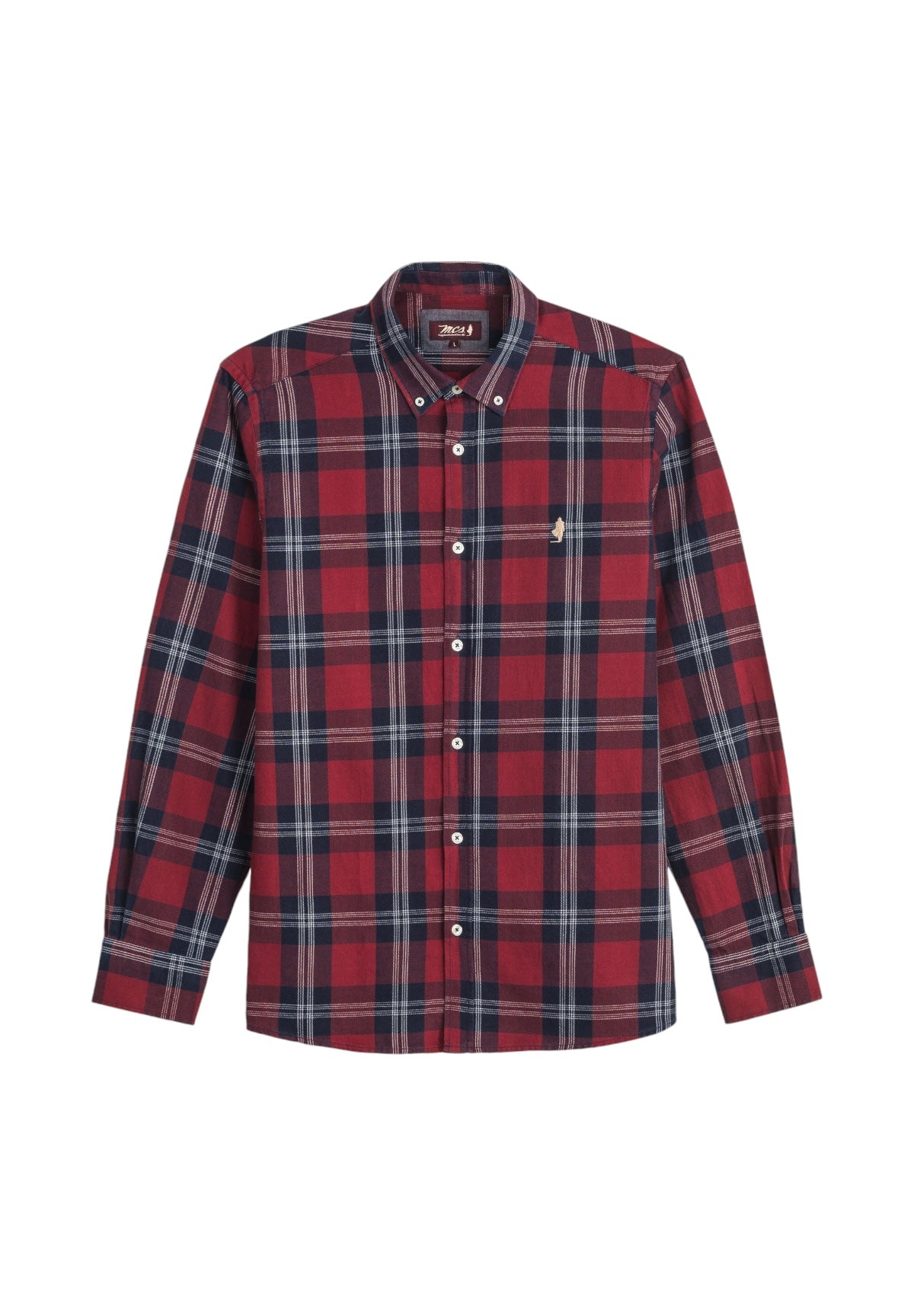 Camicia a Maniche Lunghe Indigo Check B/D Shirt 11MSH200-03620 Oriental Red