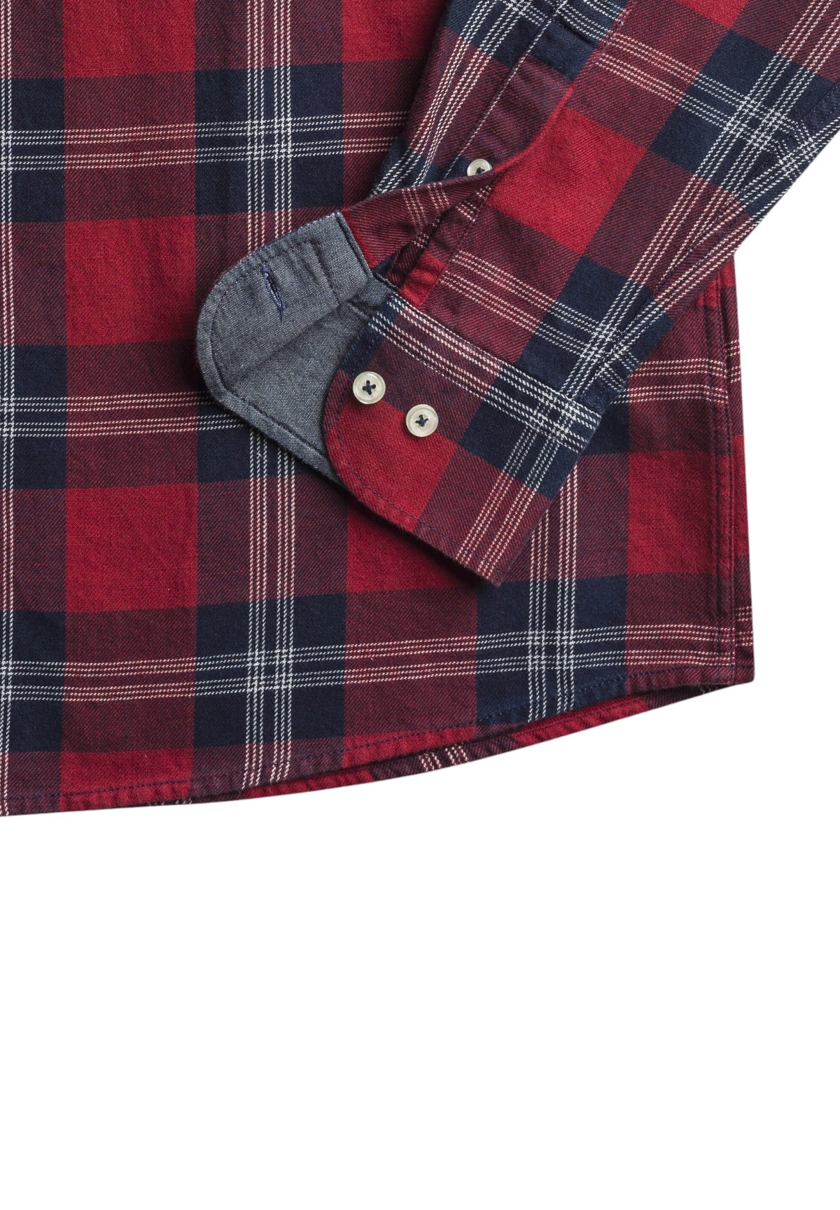 Camicia a Maniche Lunghe Indigo Check B/D Shirt 11MSH200-03620 Oriental Red