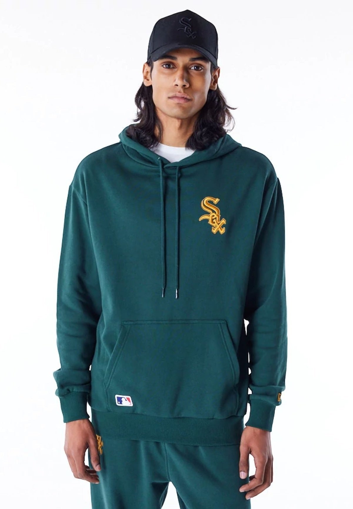 Felpa Pullover Con Cappuccio Chicago White Sox League Essential 60564748 Dark Green