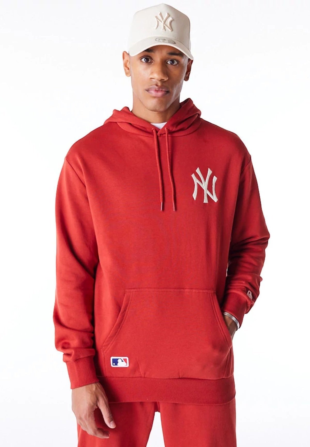 Felpa Pullover Con Cappuccio New York Yankees League Essential 60564749 Rust, Copper