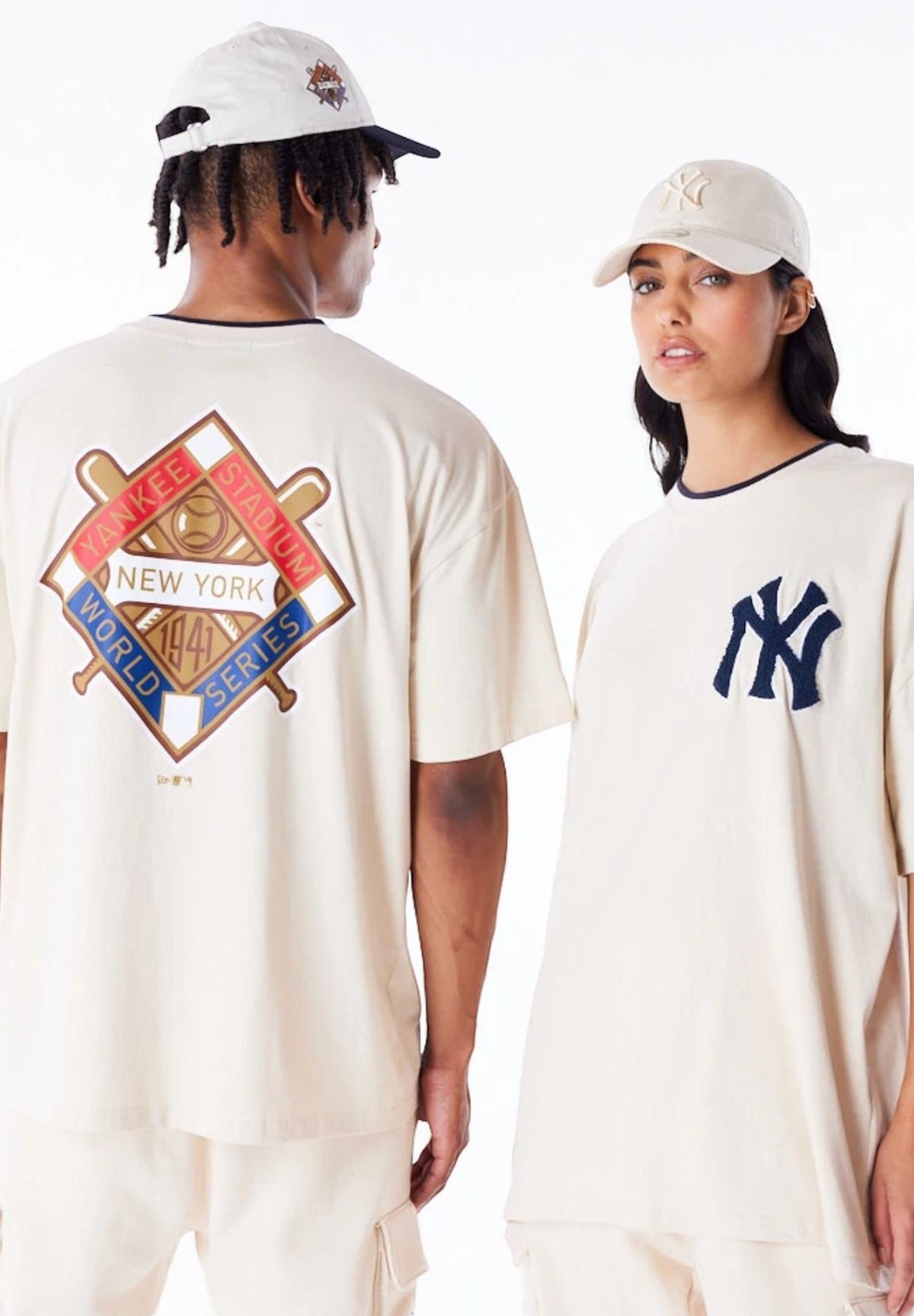 T-shirt a Maniche Corte New York Yankees World Series 60564866 Light Beige