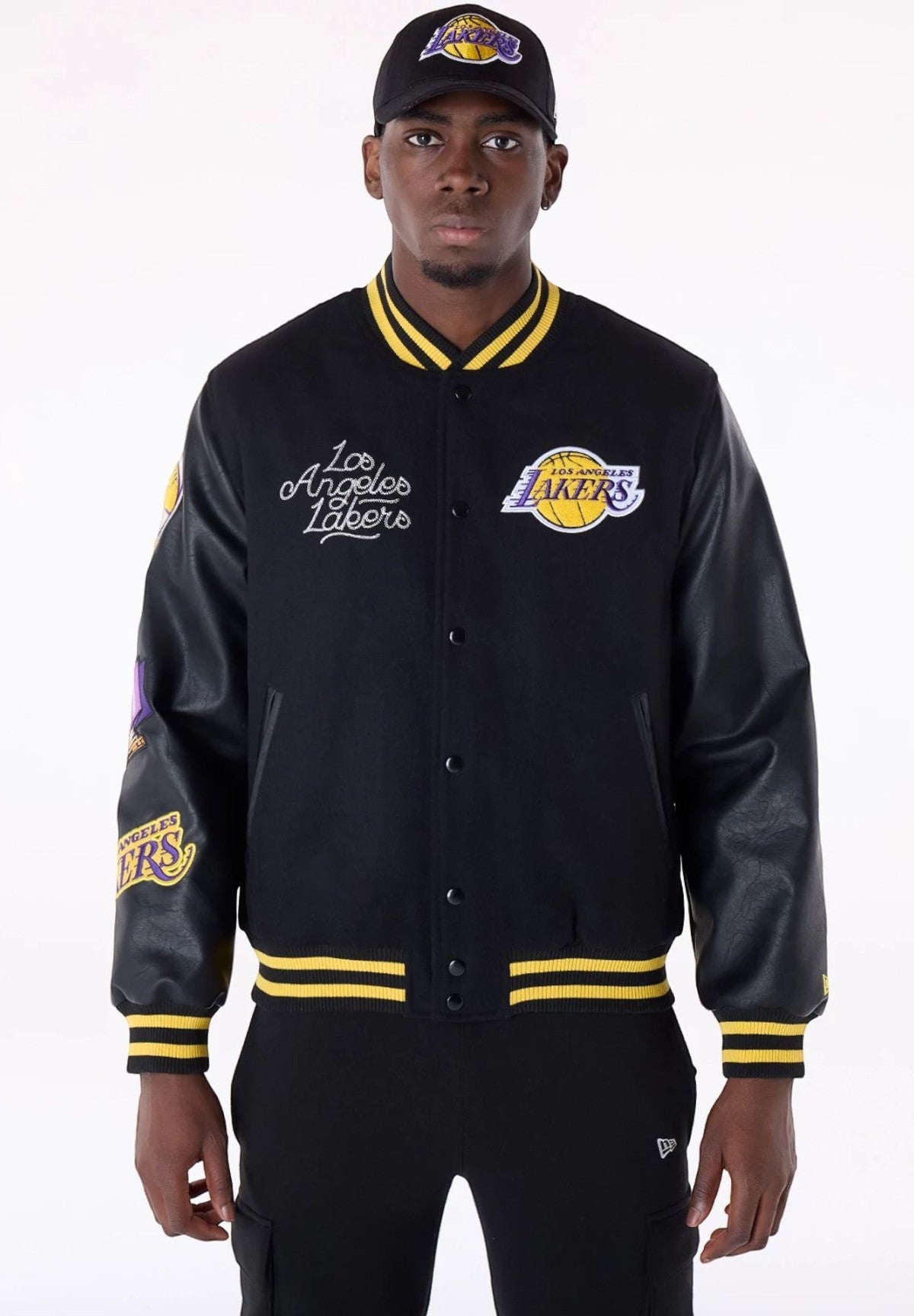 Giubbino La Lakers Nba Patch Varsity Jacket 60564991 Black